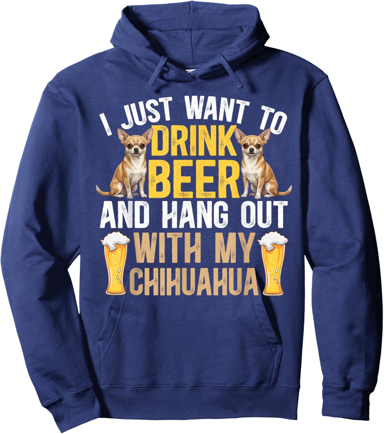 Funny Chihuahua Dad of A Chihuahua Father Hoodie - Hoodie | Navy