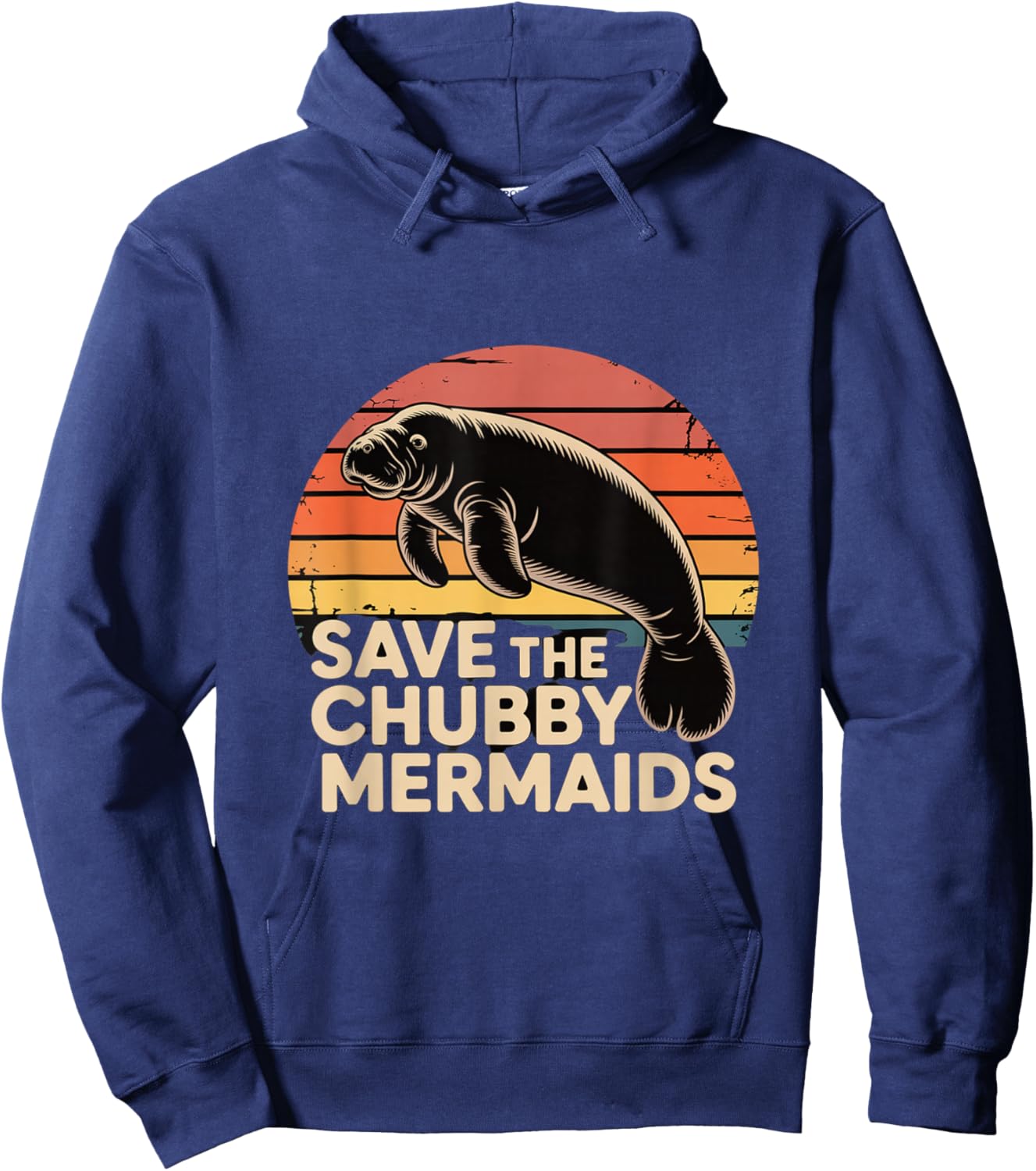Save The Chubby Manatee Mermaids Hoodie - Hoodie | Navy