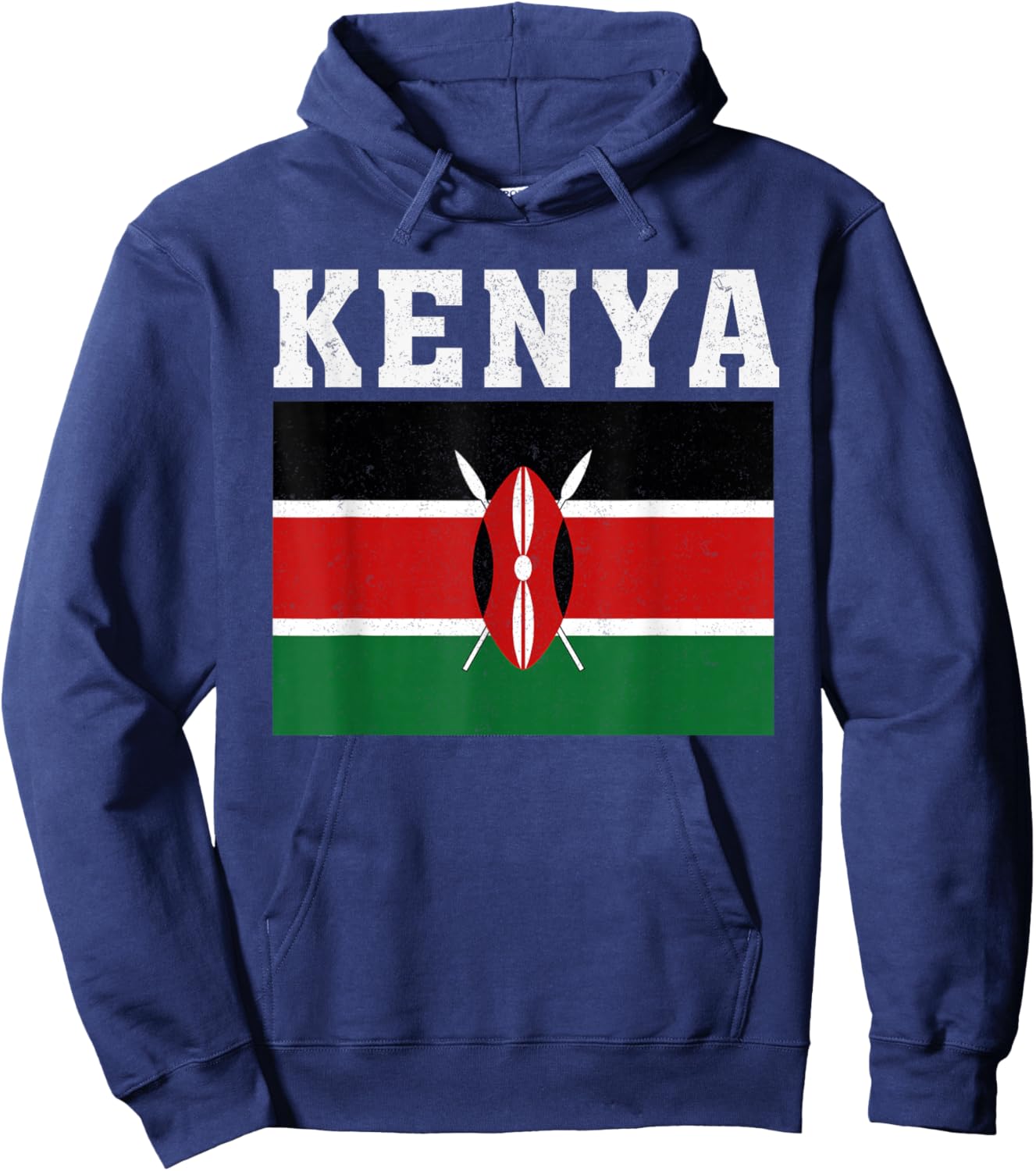 Kenya Flag Patriotic National Roots Souvenir Hoodie - Hoodie | Navy