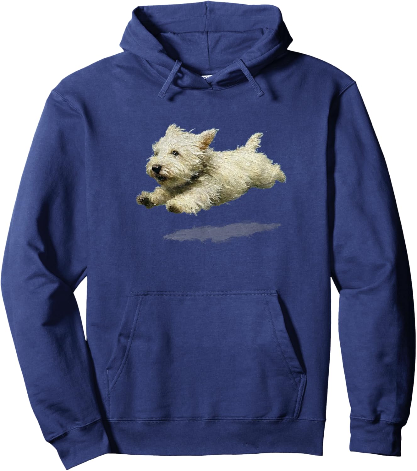 Funny Retro Cute Running Dog Art Print Hoodie - Hoodie | Navy