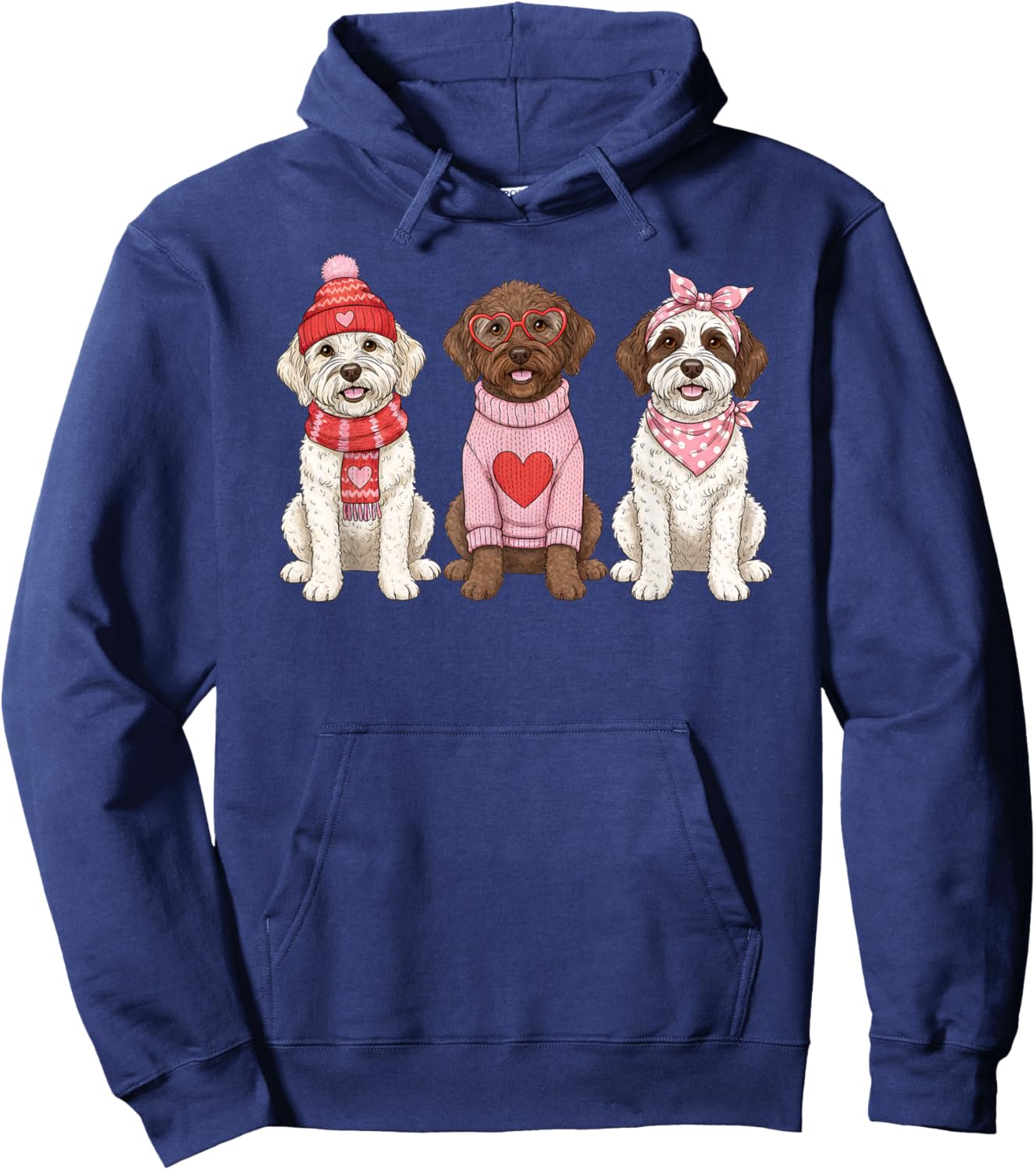 Cute Lagotto Romagnolo Valentine Dog Hoodie - Hoodie | Navy