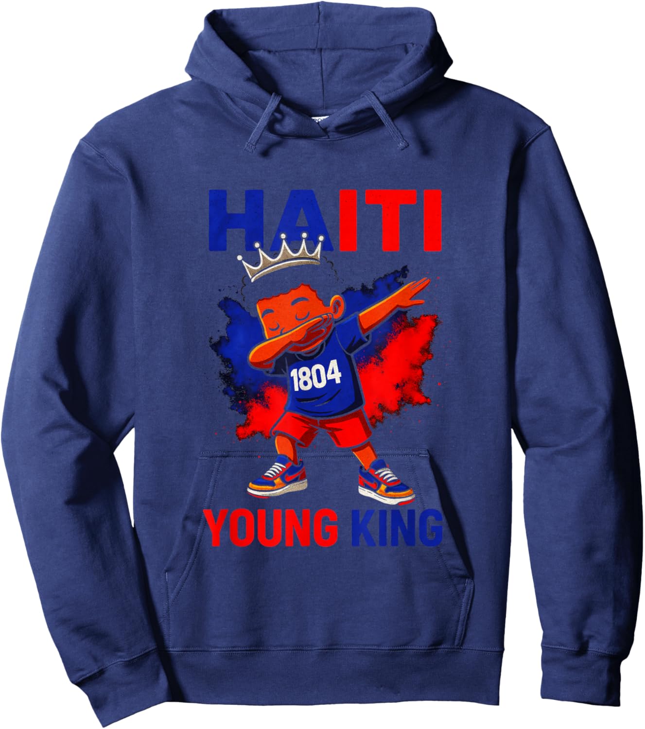 Haiti Young King - Haitian Independence Pride Hoodie - Hoodie | Navy