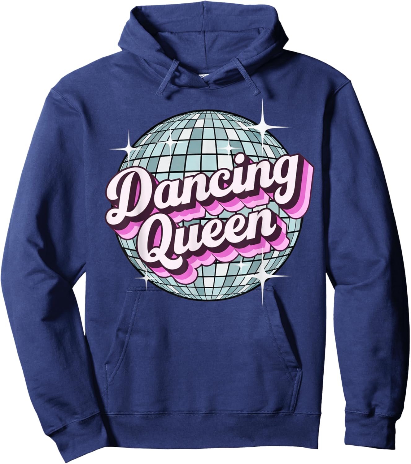 Retro Dancing Queen Disco Ball Hoodie - Hoodie | Navy