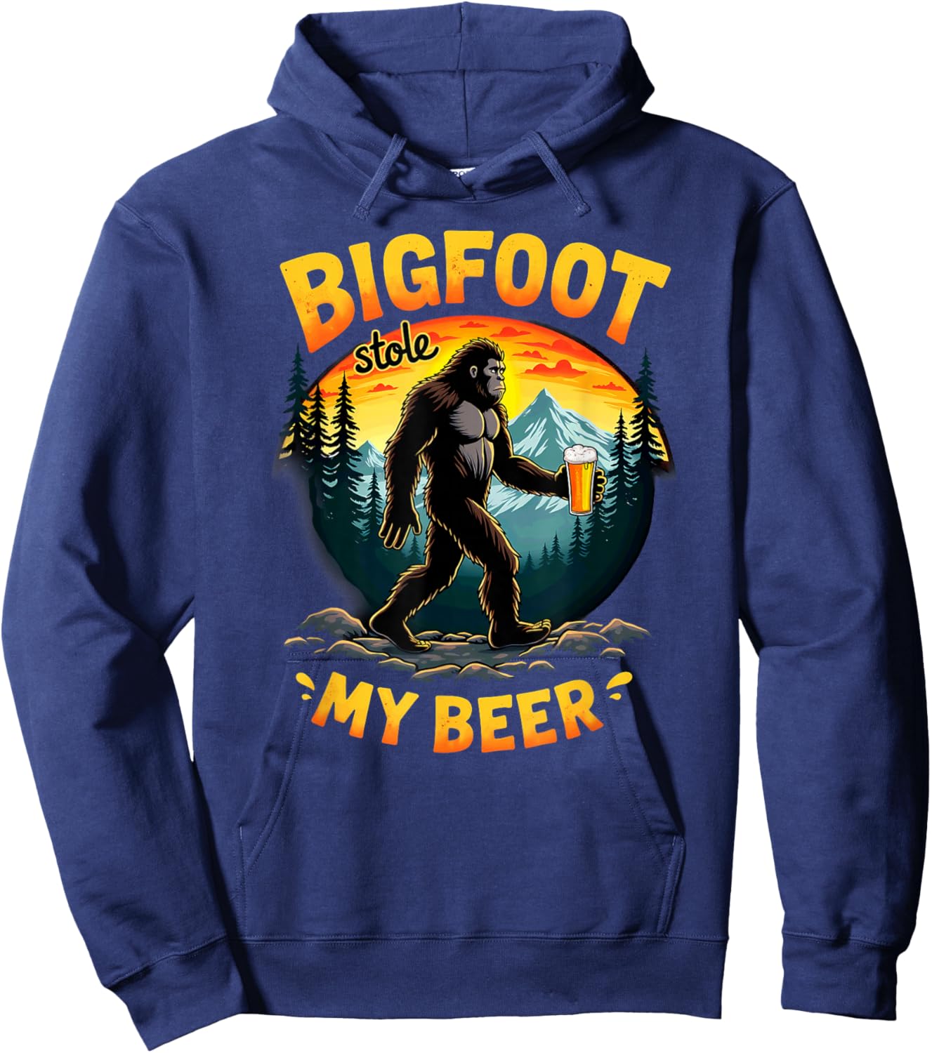 Humor Sasquatch Bigfoot Stole My Beer Hoodie - Hoodie | Navy