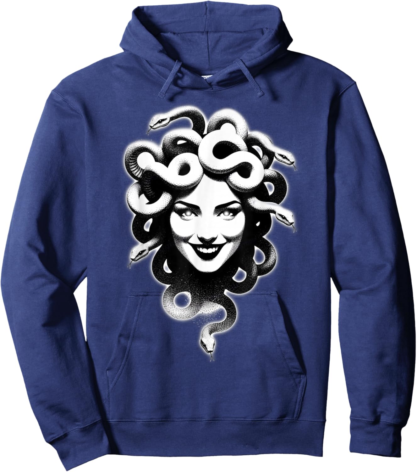 Medusa Snake Goddess Smile Hoodie - Hoodie | Navy