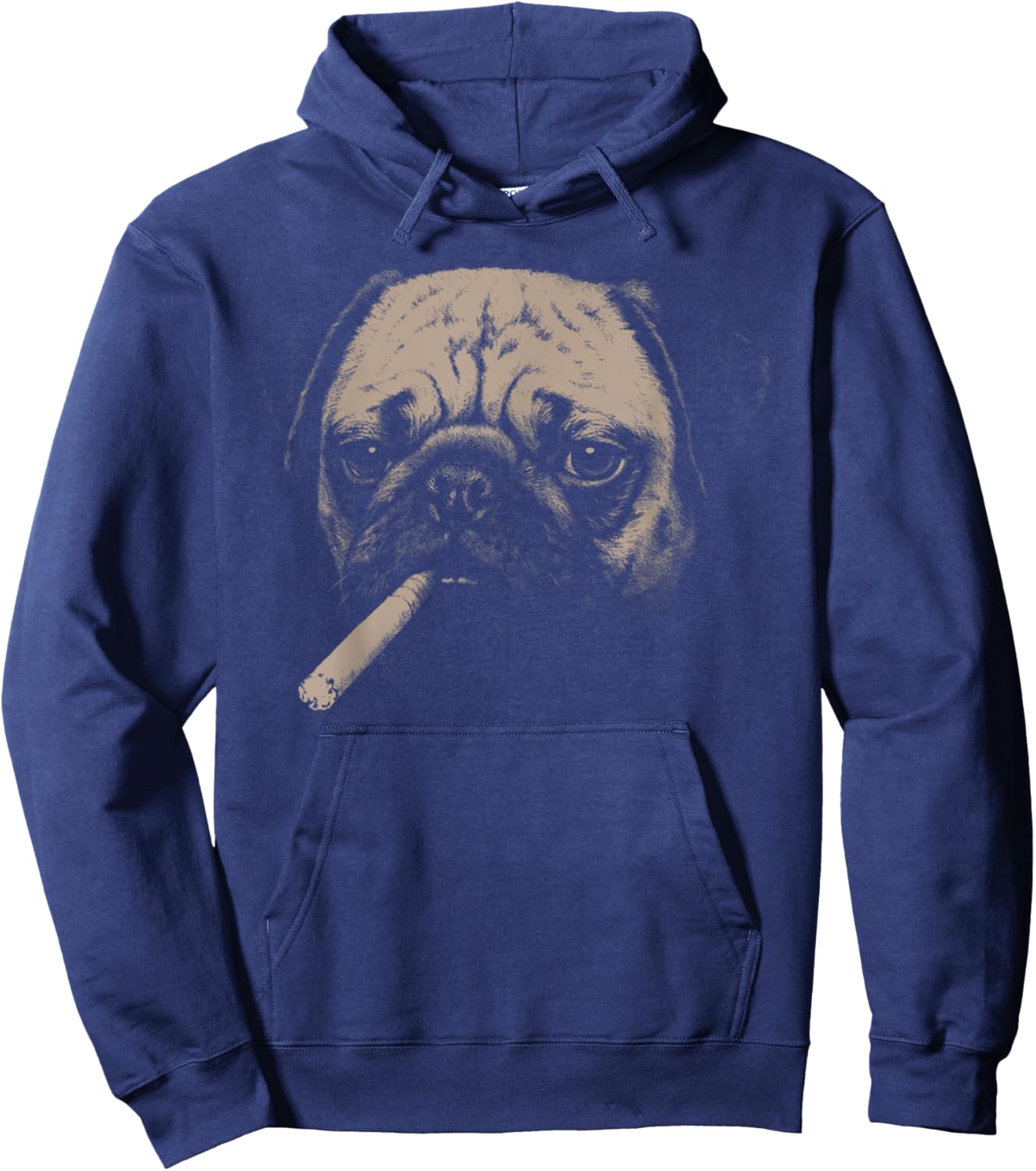 Dog Smoking Funny Pug Smoking Dog Meme Hoodie - Hoodie | Navy
