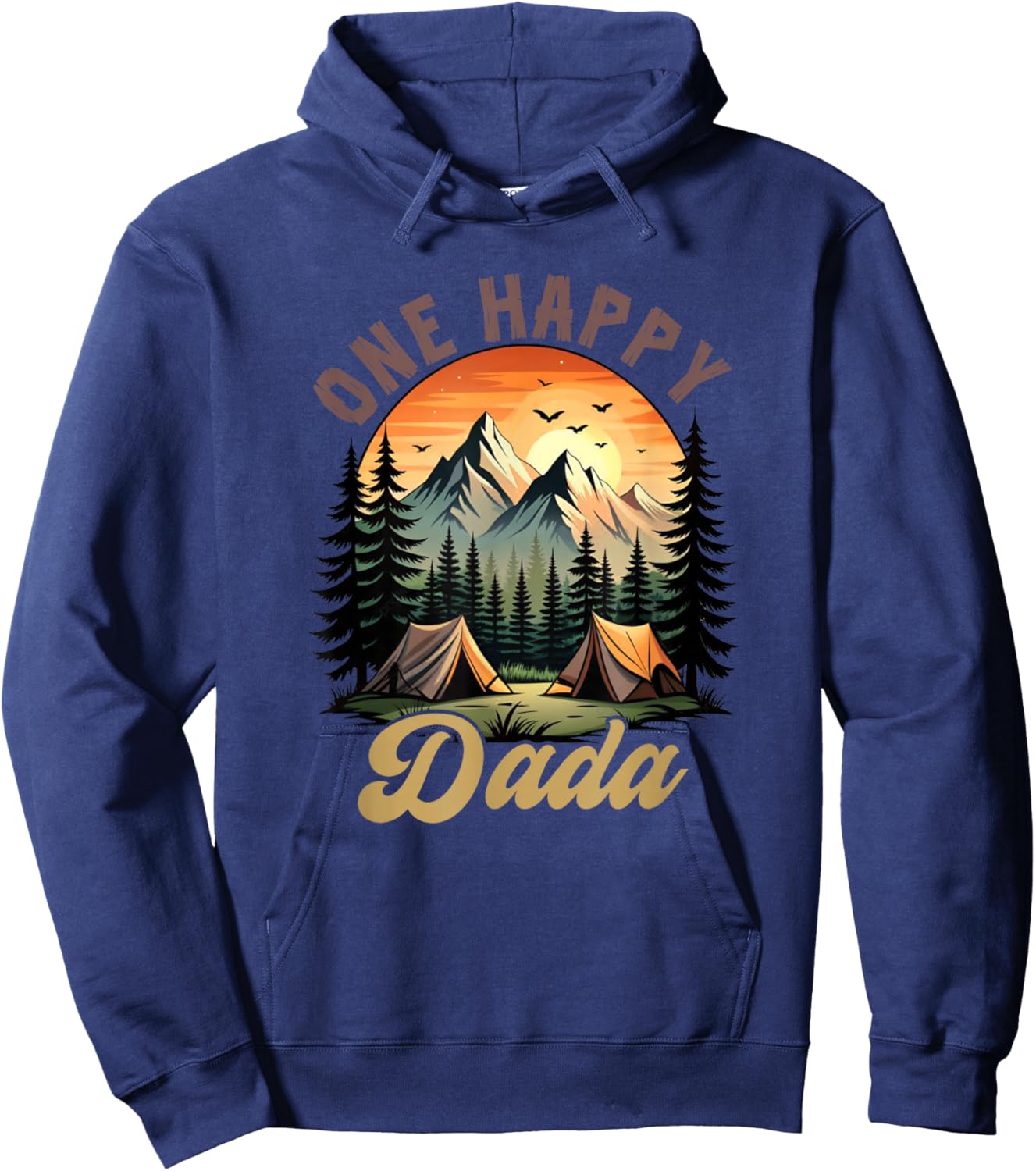 One Happy Dada Camper 1St Birthday Camping Bear Hoodie - Hoodie | Navy