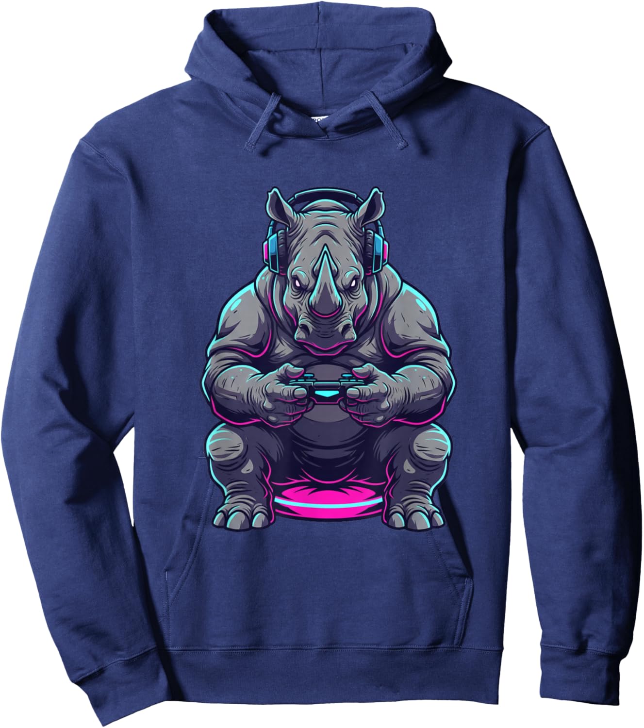 Rhino Funny Video Games Rhino Hoodie - Hoodie | Navy