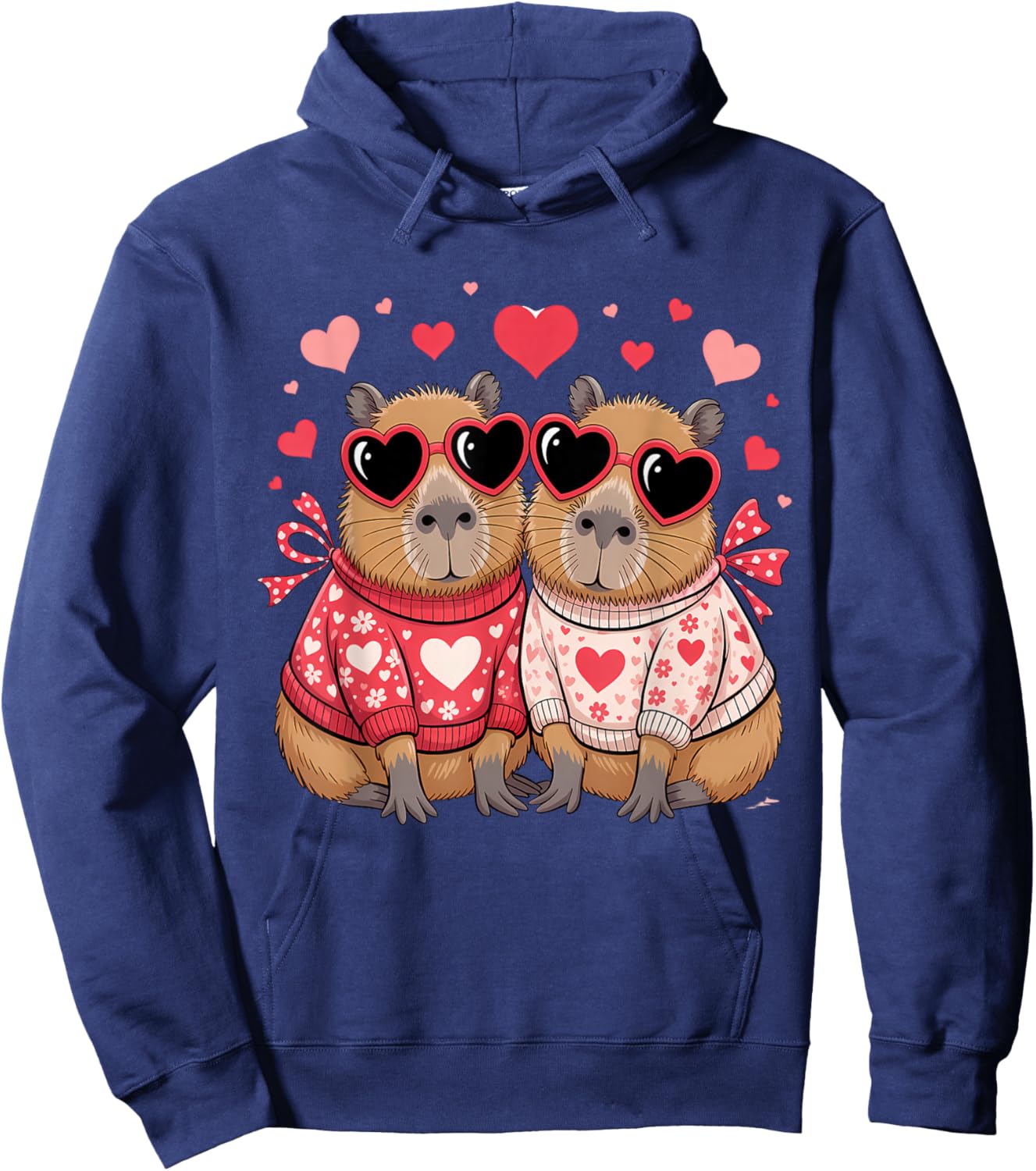 Valentines Day Cute Valentine Capybara Hoodie - Hoodie | Navy