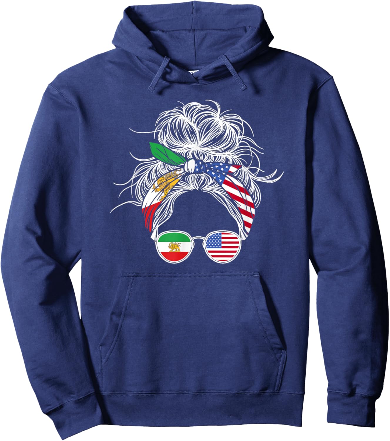 Persian American Flag USA Persia Heritage Hoodie - Hoodie | Navy