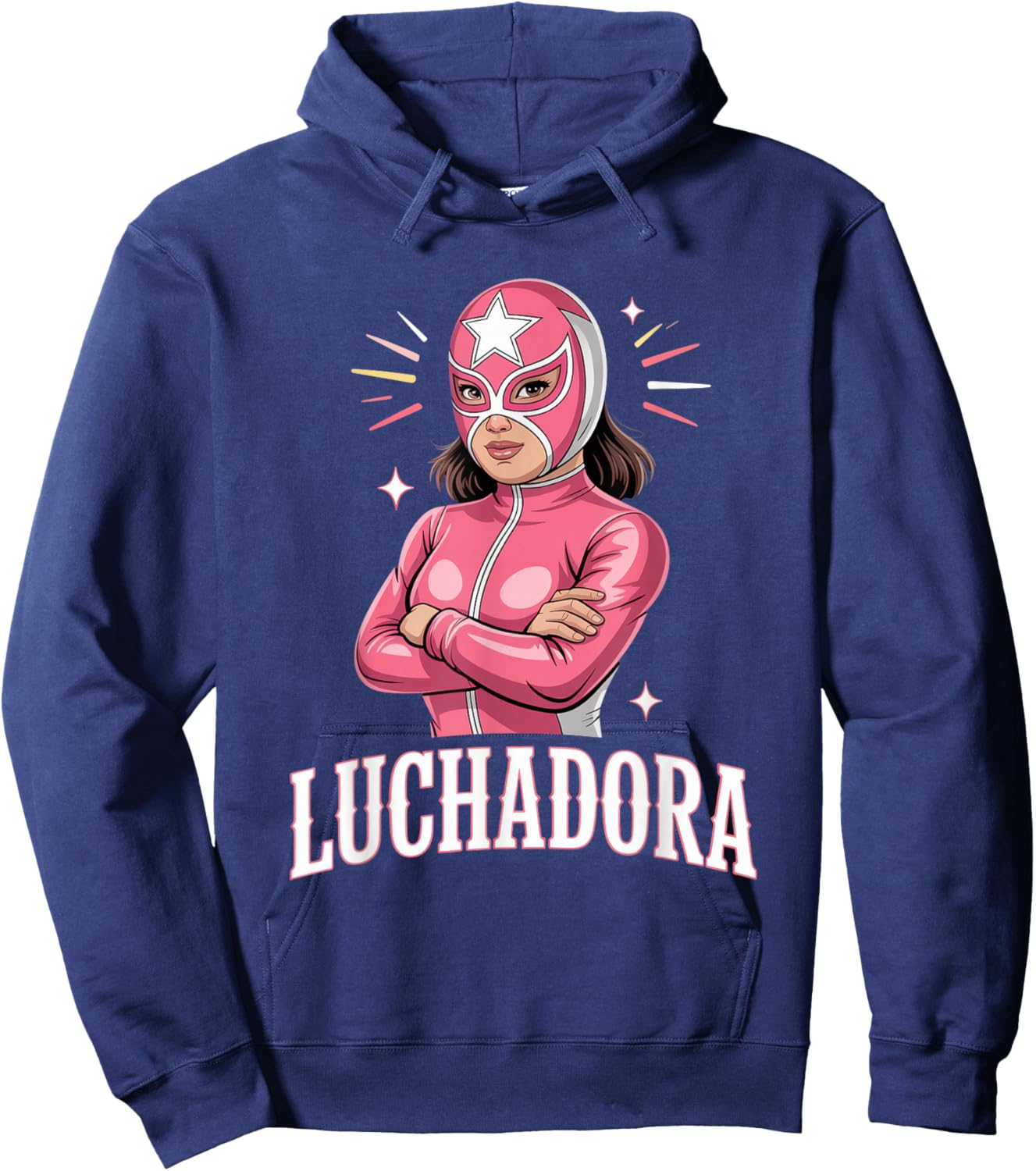 Luchadora Lucha Libre Masks Mexican Wrestling Hoodie - Hoodie | Navy
