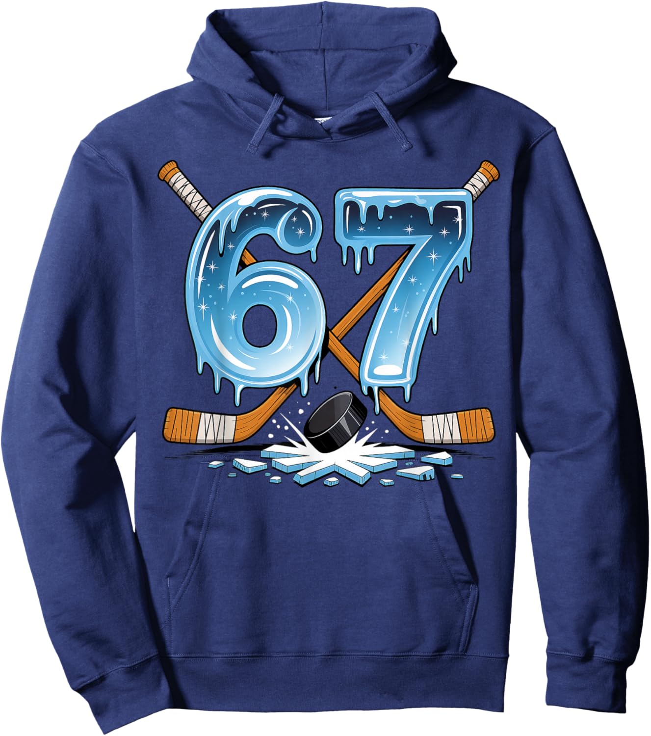 67 Hockey 6 7 Hoodie - Hoodie | Navy