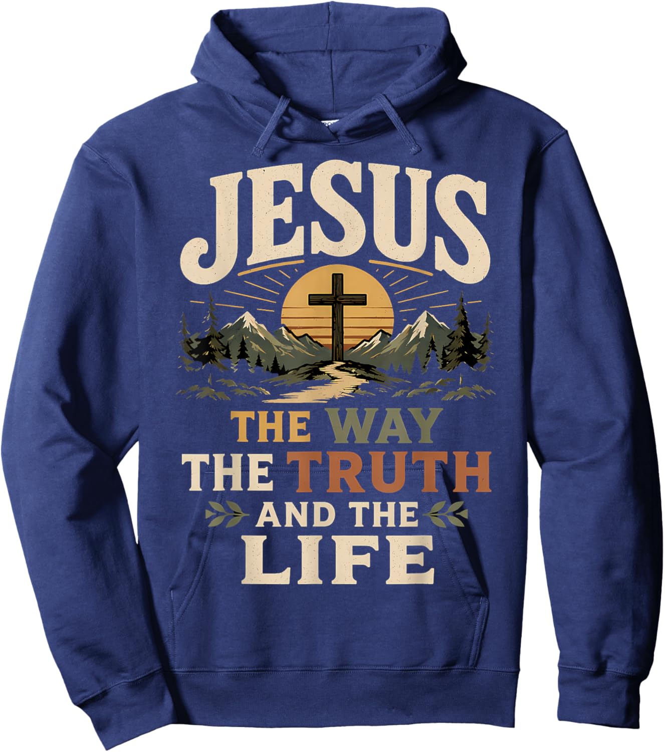 Jesus The Way The Life Christian Hoodie - Hoodie | Navy