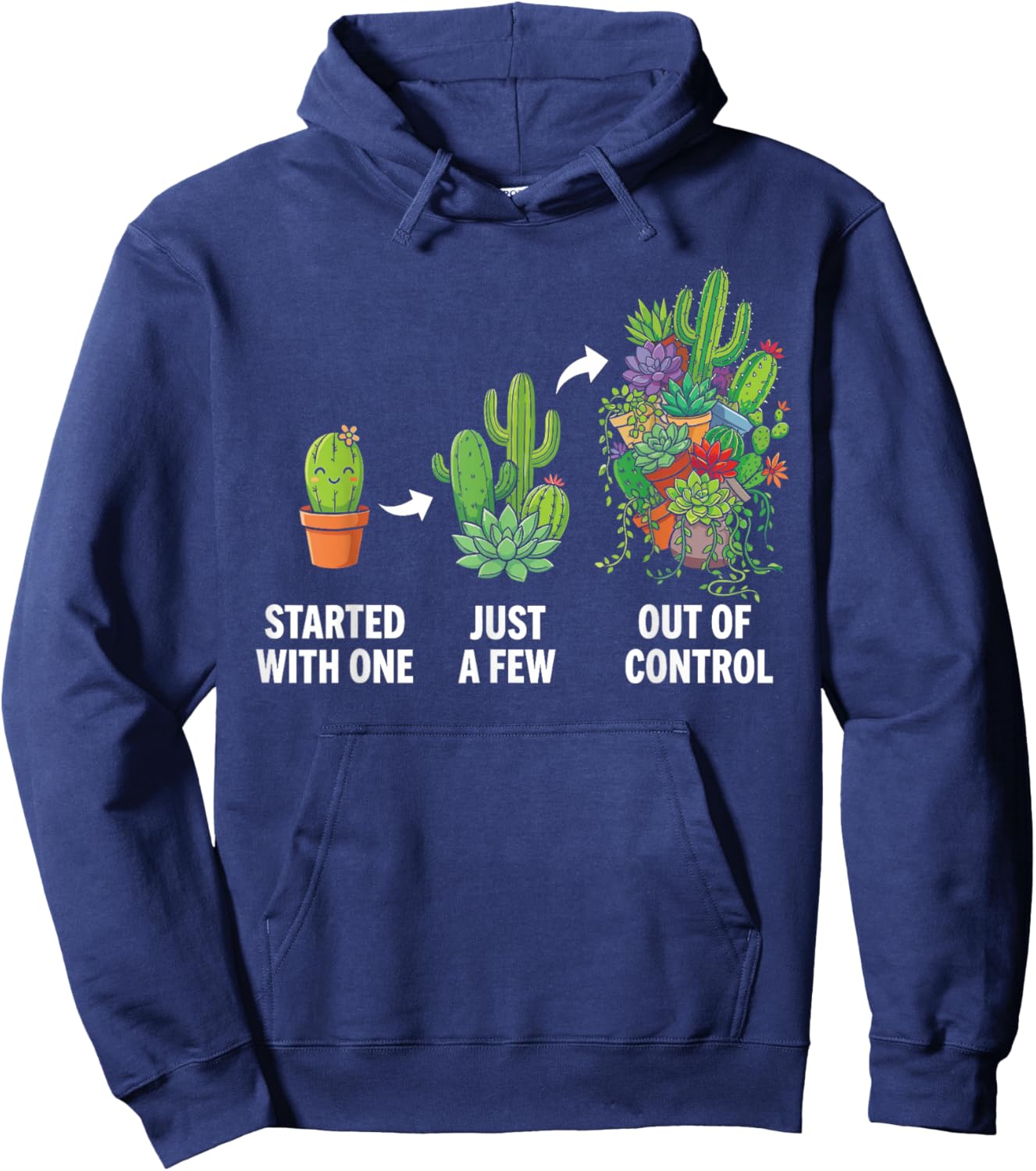 Funny Plant Lover Succulent Cactus Gardener Hoodie - Hoodie | Navy