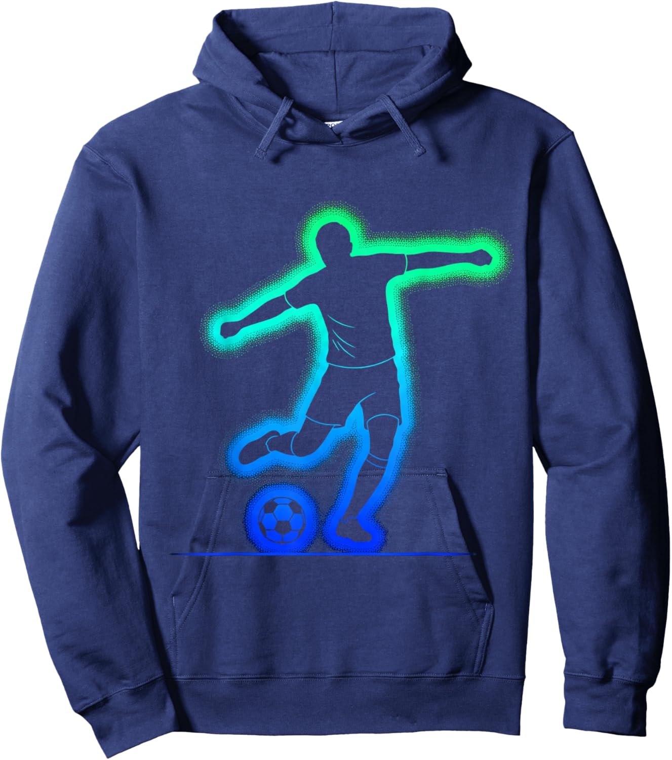 Football Soccer Player Graphic Hoodie - Hoodie | Navy