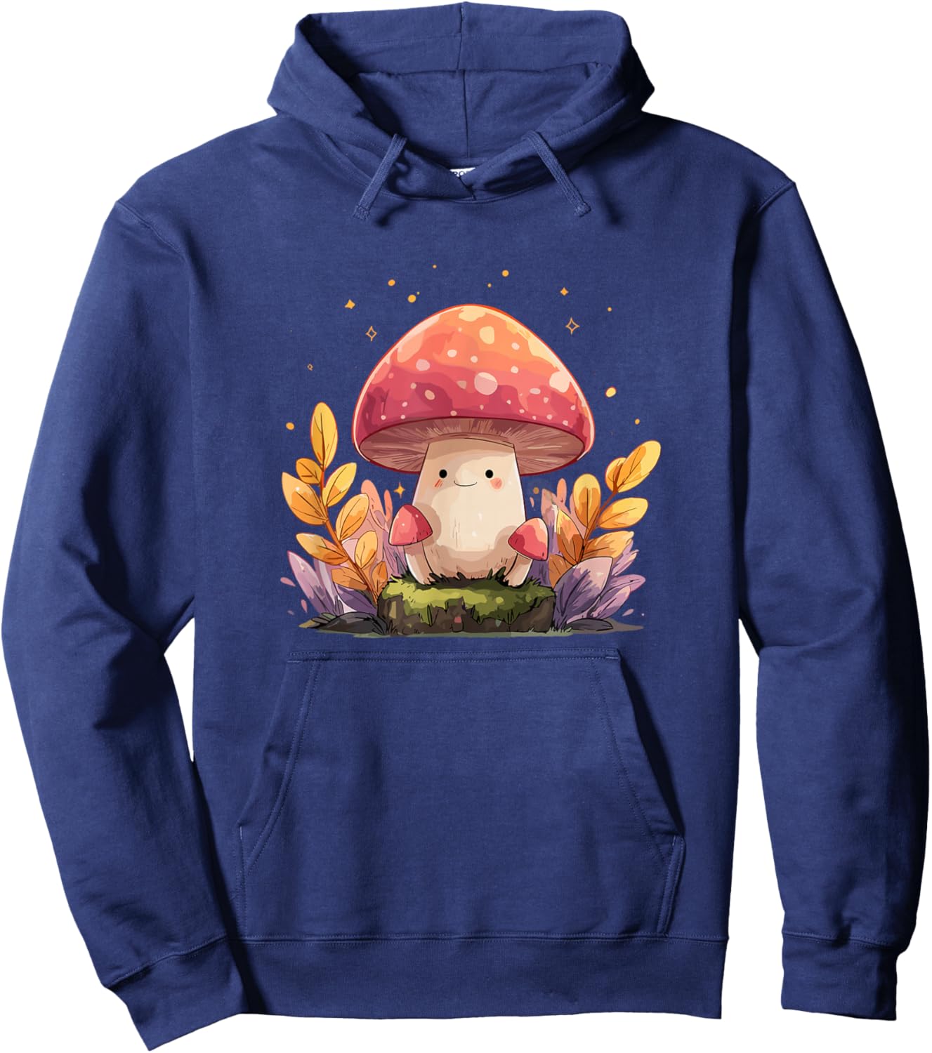Whimsical Cute Mushroom Autumn Forest Kawaii Hoodie - Hoodie | Navy