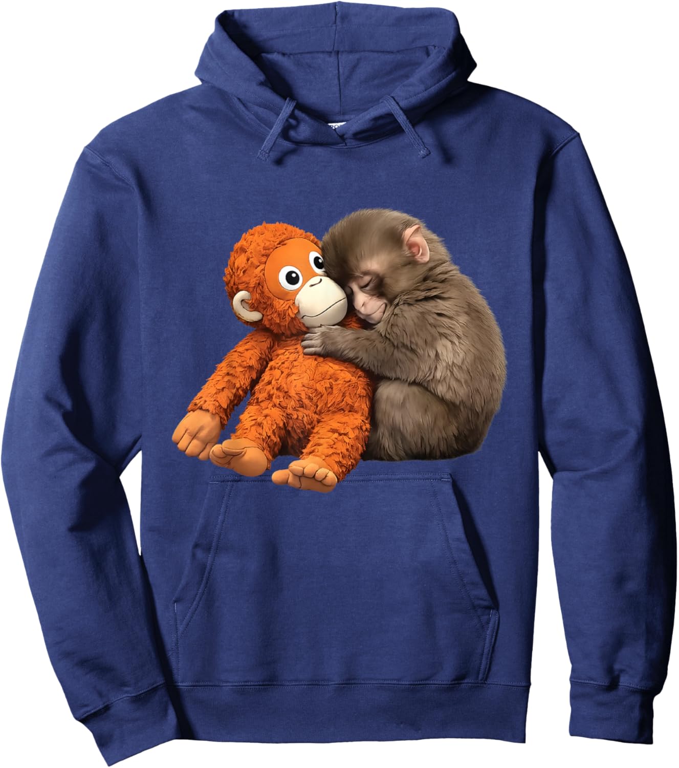 Cute Baby Monkey Punch Hoodie - Hoodie | Navy