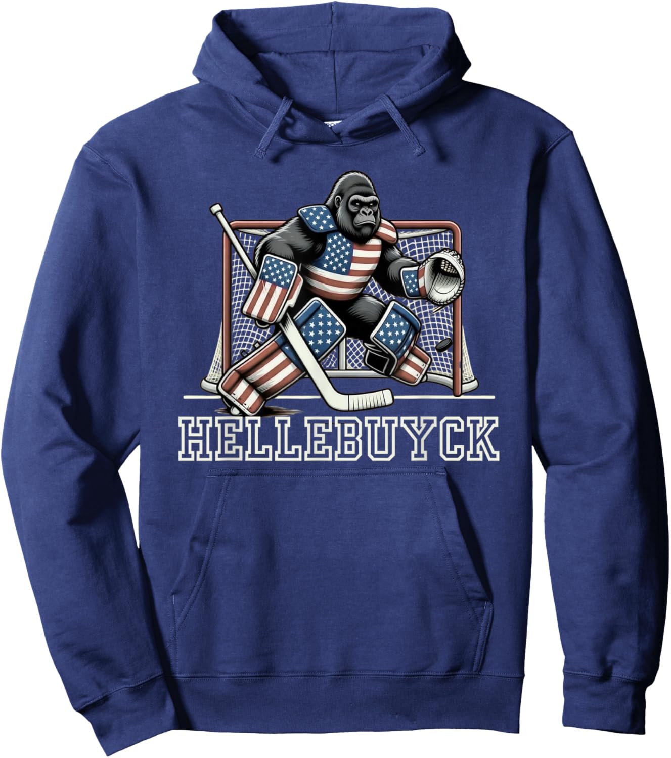 Hellebuyck T Bigfoot Goalie Funny Design Hoodie - Hoodie | Navy