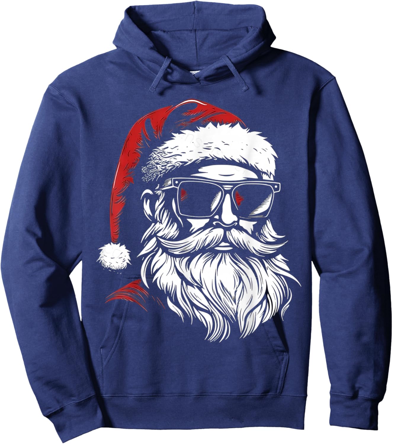 Santa Face Retro Sunglasses Christmas Xmas Men Hoodie - Hoodie | Navy