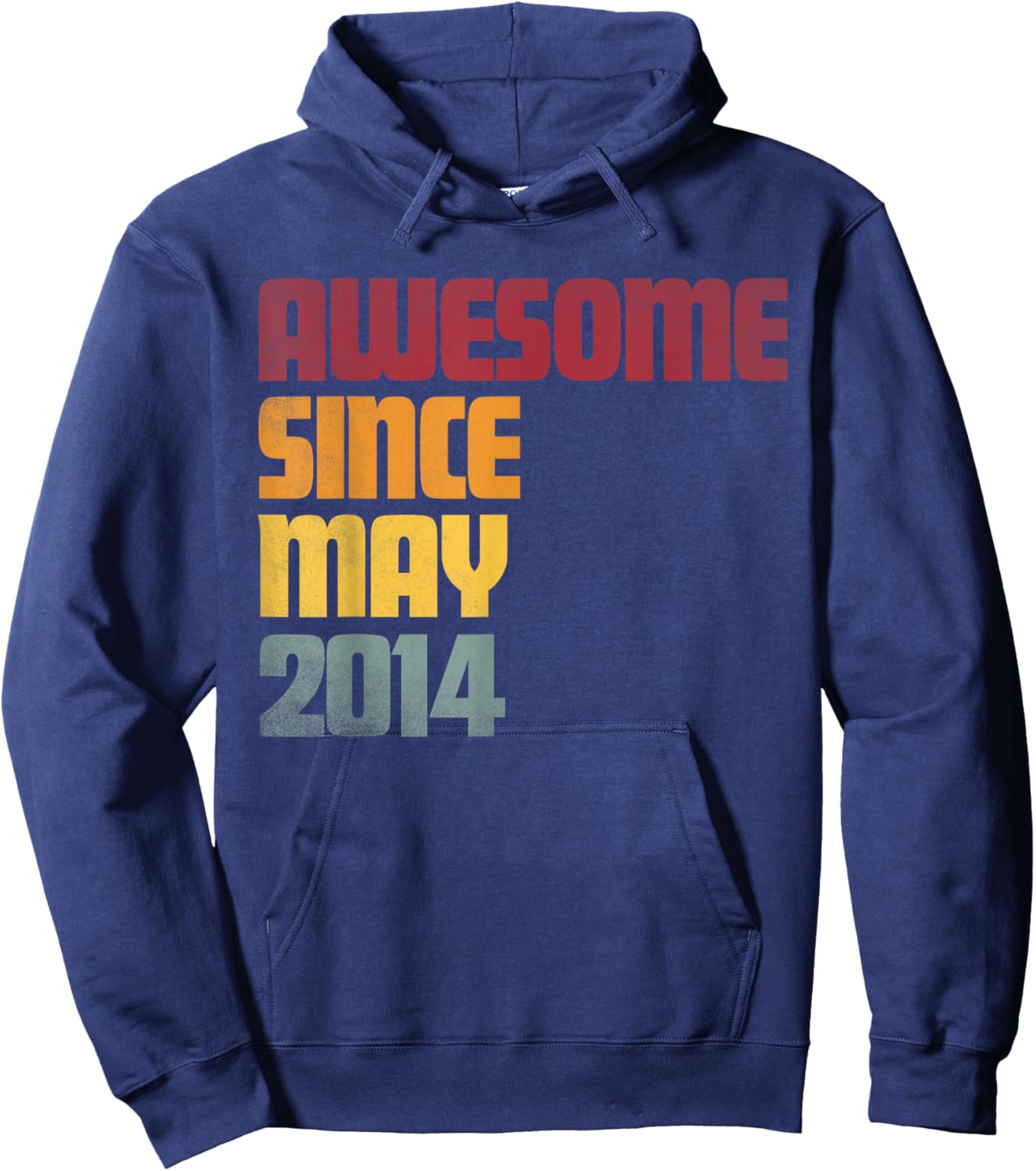 Awesome Since May 2014 12th Birthday - Vintage Hoodie - Hoodie | Navy
