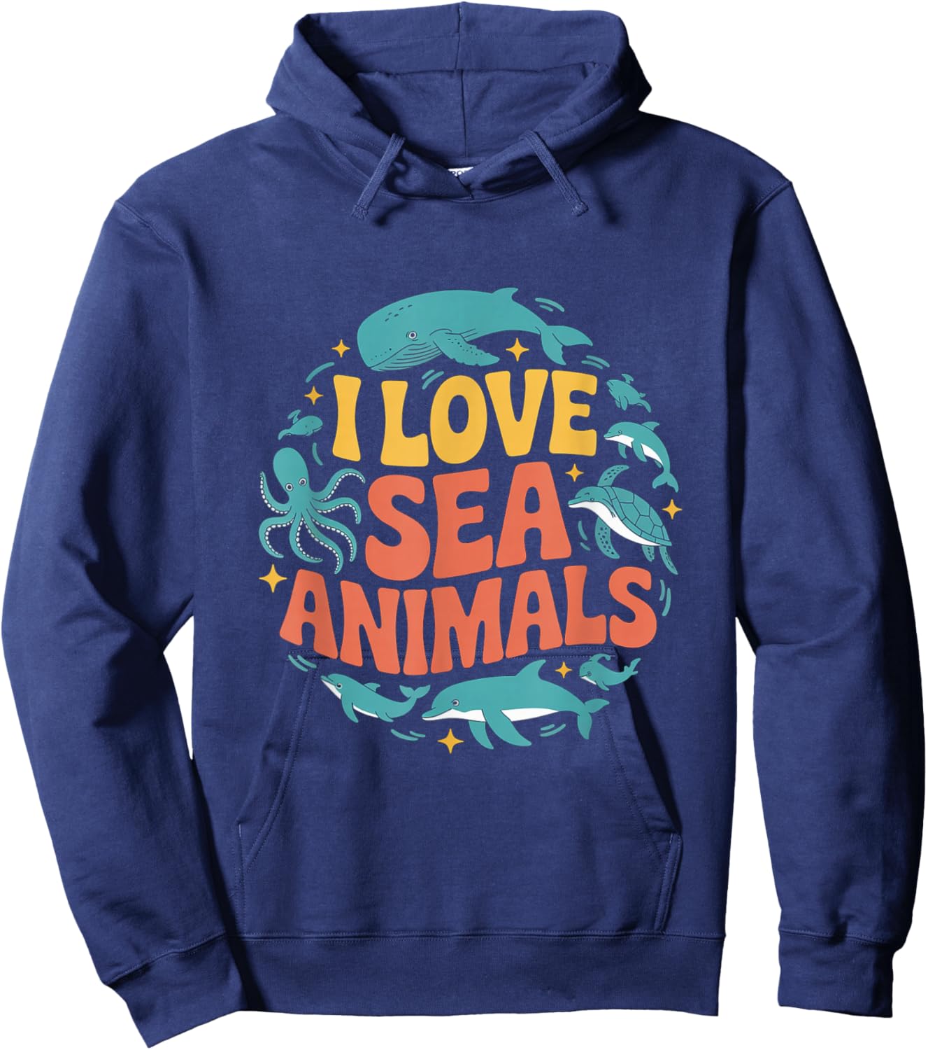 I Love Sea Animals Marine Life Enthusiast Hoodie - Hoodie | Navy