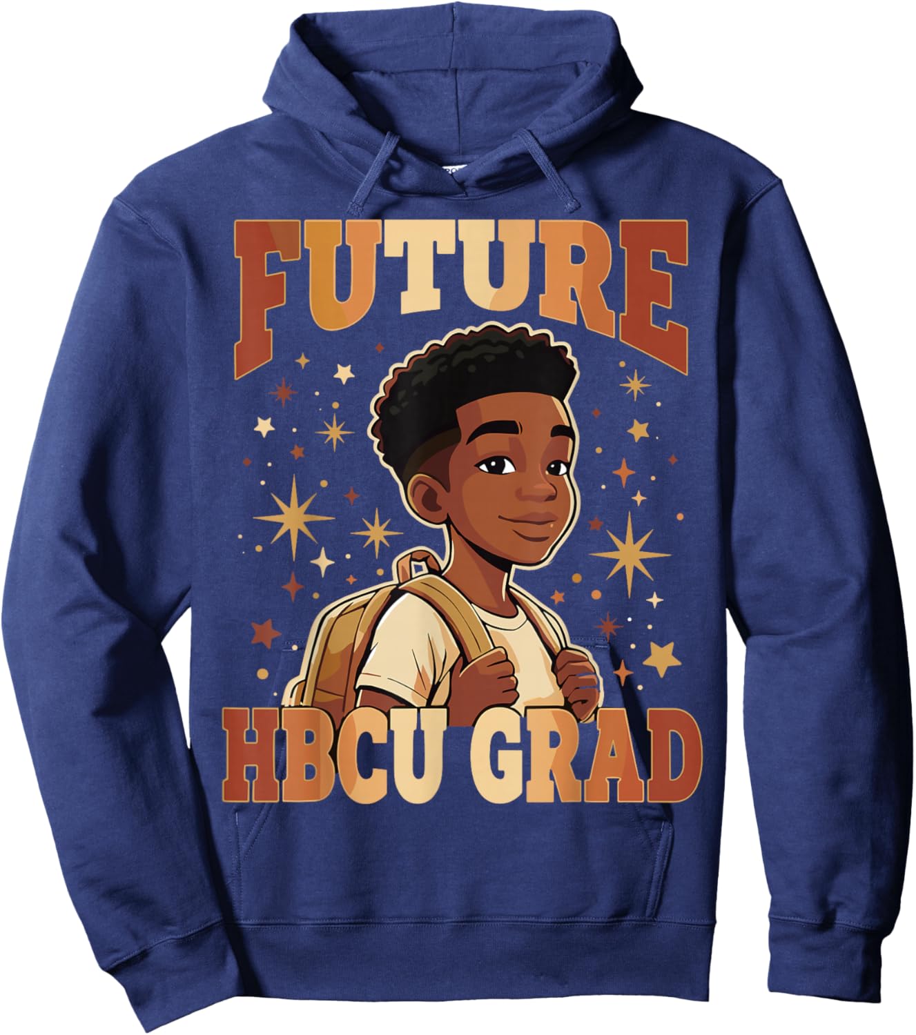 Future HBCU Grad Kids Afro Black Boy Graduation Hoodie - Hoodie | Navy