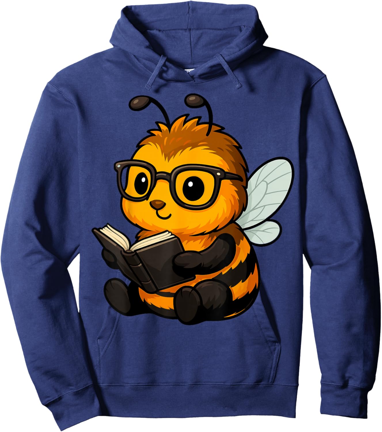 Bee Reading Book Lover Hoodie - Hoodie | Navy