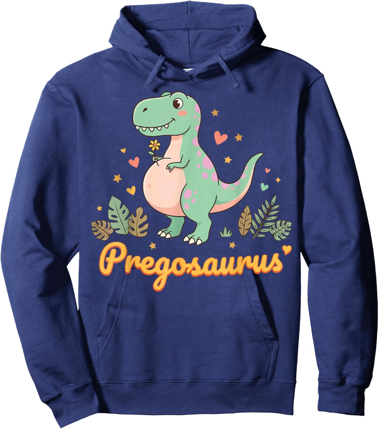 Pregosaurus Pregnant Mom Dinosaur Hoodie - Hoodie | Navy