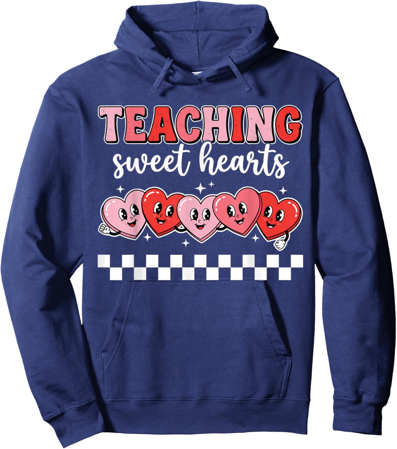Teaching Sweet Hearts Cute Valentine Teacher Hoodie - Hoodie | Navy