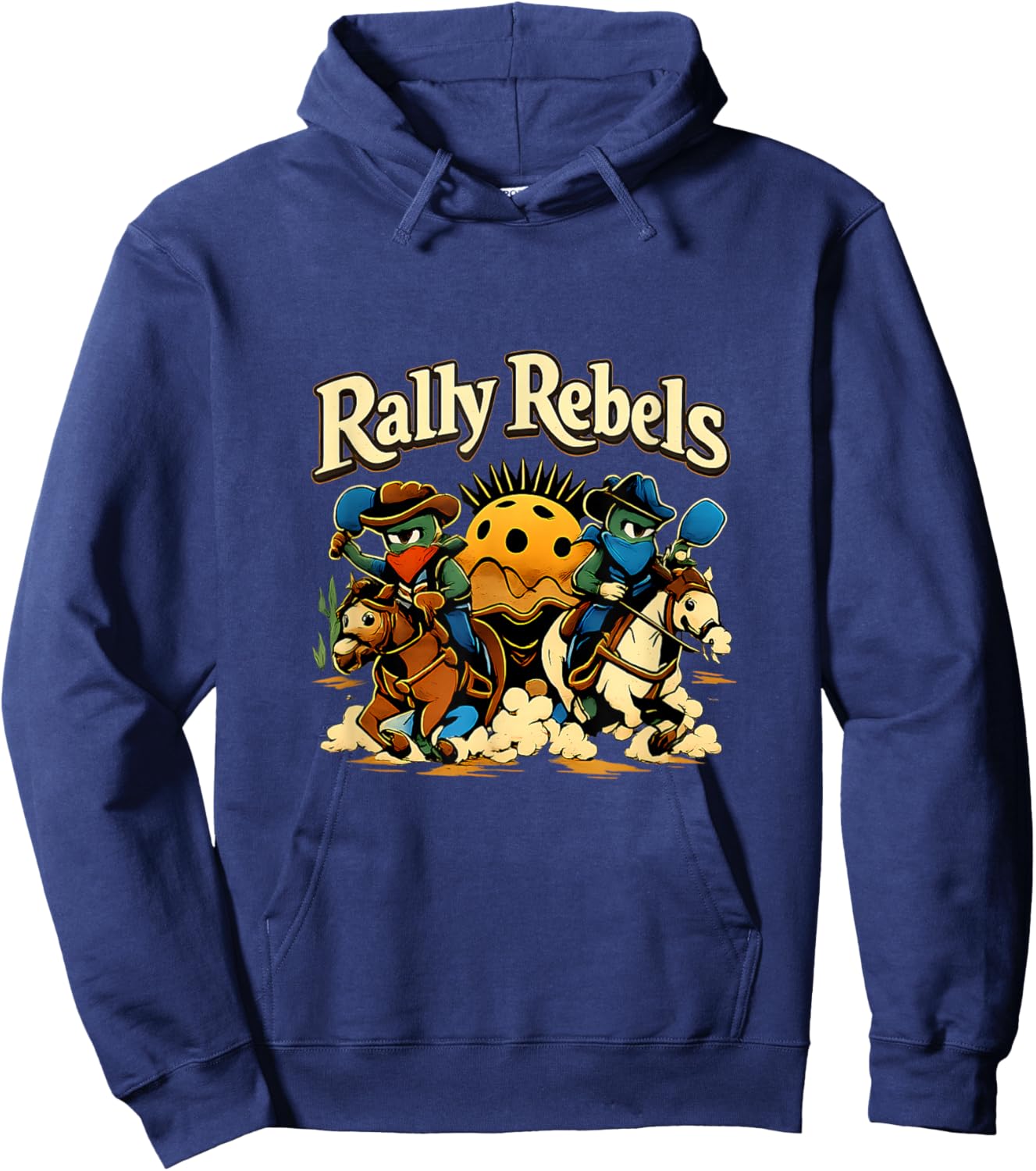 Rally Rebels Pickleball Retro Outlaw Pickles Hoodie - Hoodie | Navy