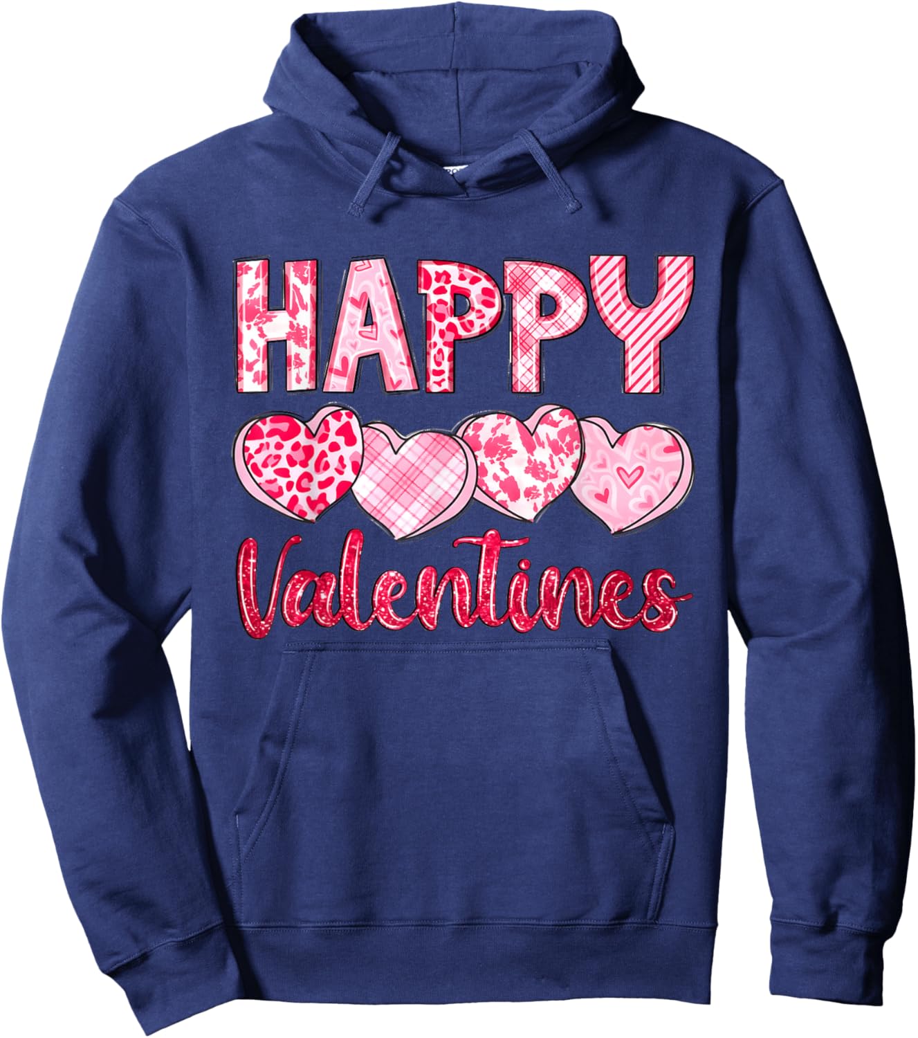 Happy Valentine Day Heart Love Women Couples Hoodie - Hoodie | Navy