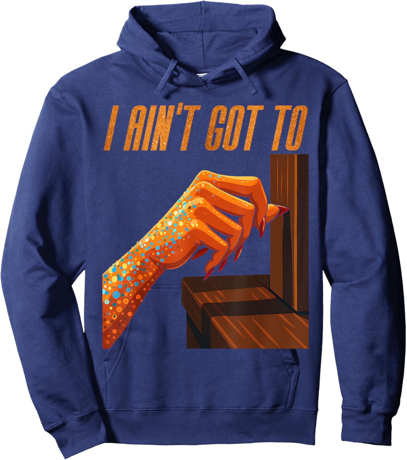 Show Girl Knocking on Wood Funny Hoodie - Hoodie | Navy