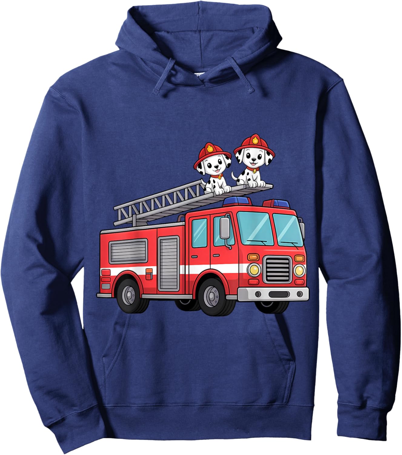 Fire Truck Firefighter Dalmatians Kids Hoodie - Hoodie | Navy