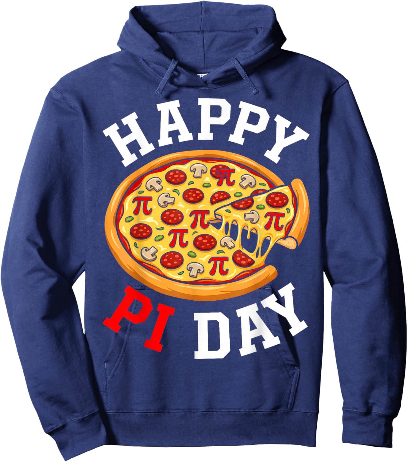 Pi Day Pizza Math Lover Funny 3.14 Food Pun Hoodie - Hoodie | Navy