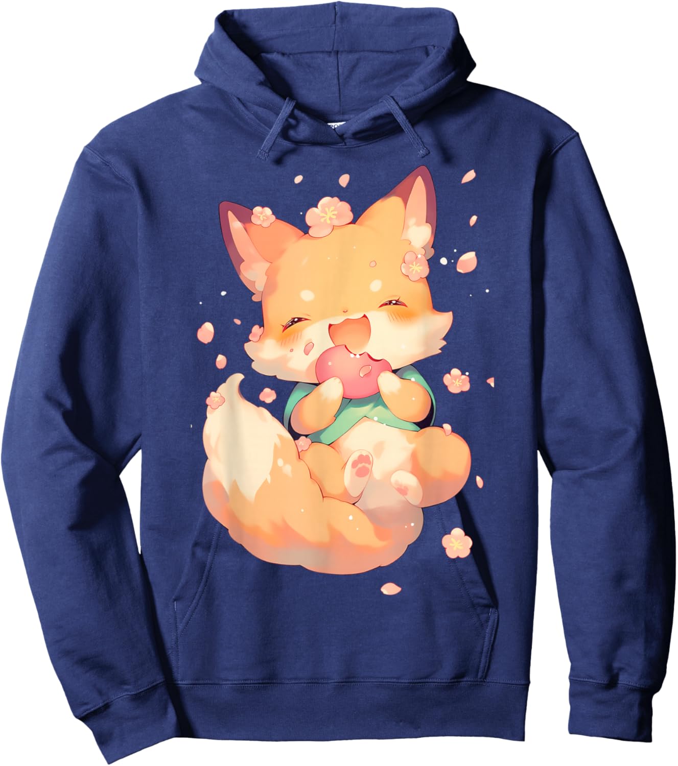 Cute Kitsune Kawaii Fox Sakura Hoodie - Hoodie | Navy