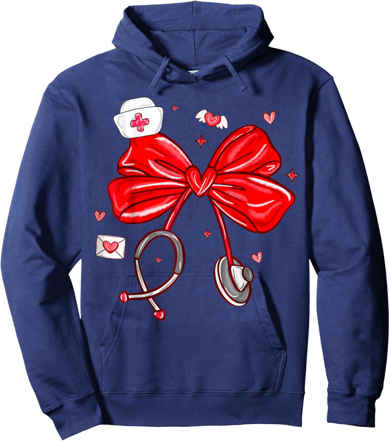 Preppy Nurse Valentine Hoodie - Hoodie | Navy