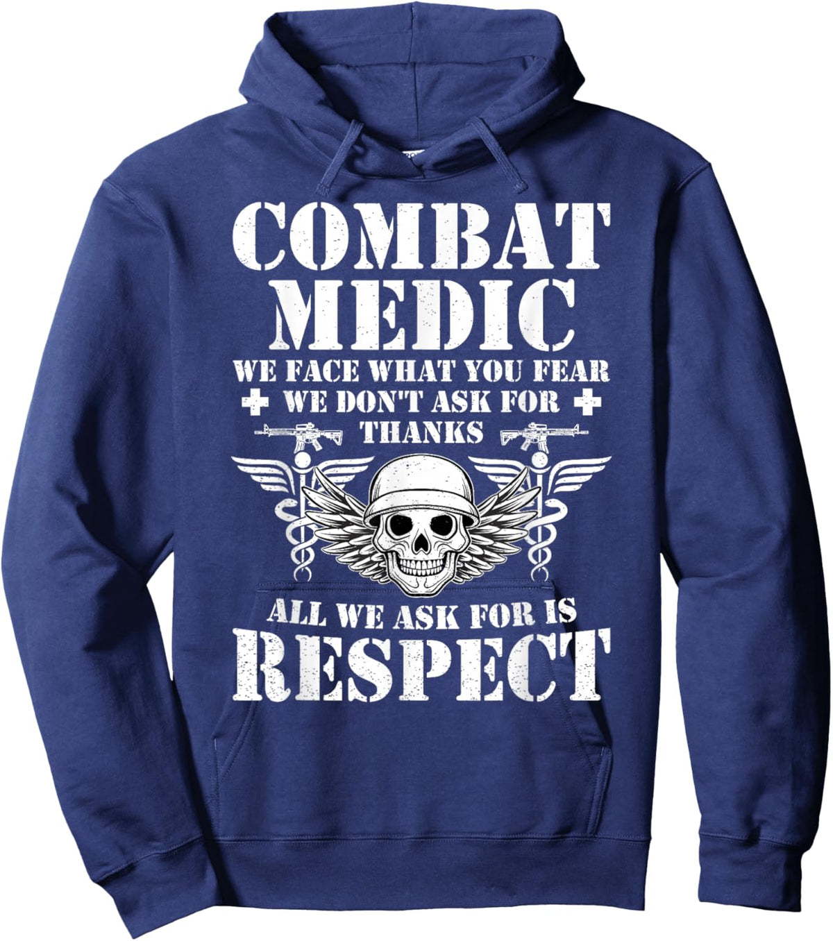 Combat Medic We Face What You Fear Combat Medic Hoodie - Hoodie | Navy