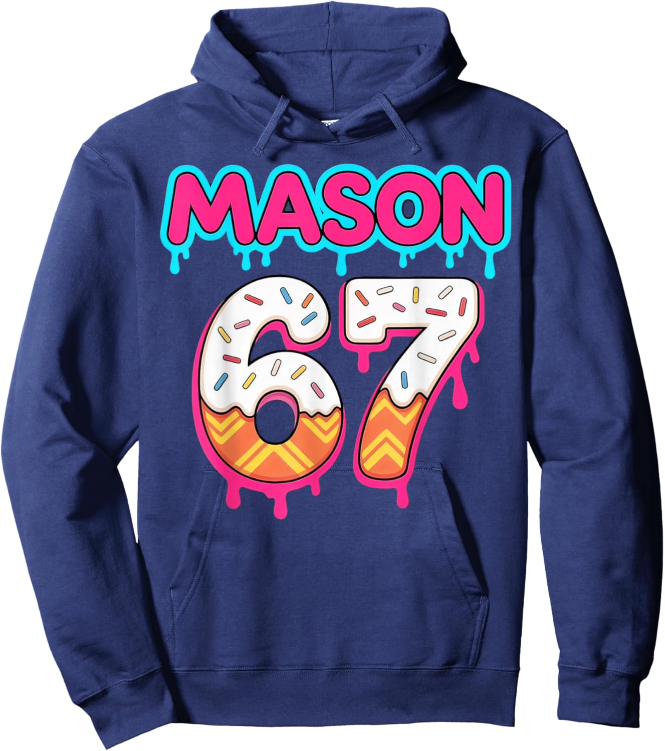 Six Seven Ice Cream Drip Sport 67 Mason Meme Hoodie - Hoodie | Navy
