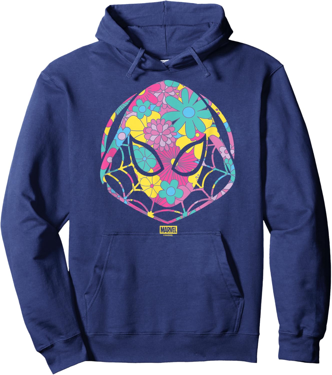 Spider-Man - Floral Ghost Spider Logo Hoodie - Hoodie | Navy