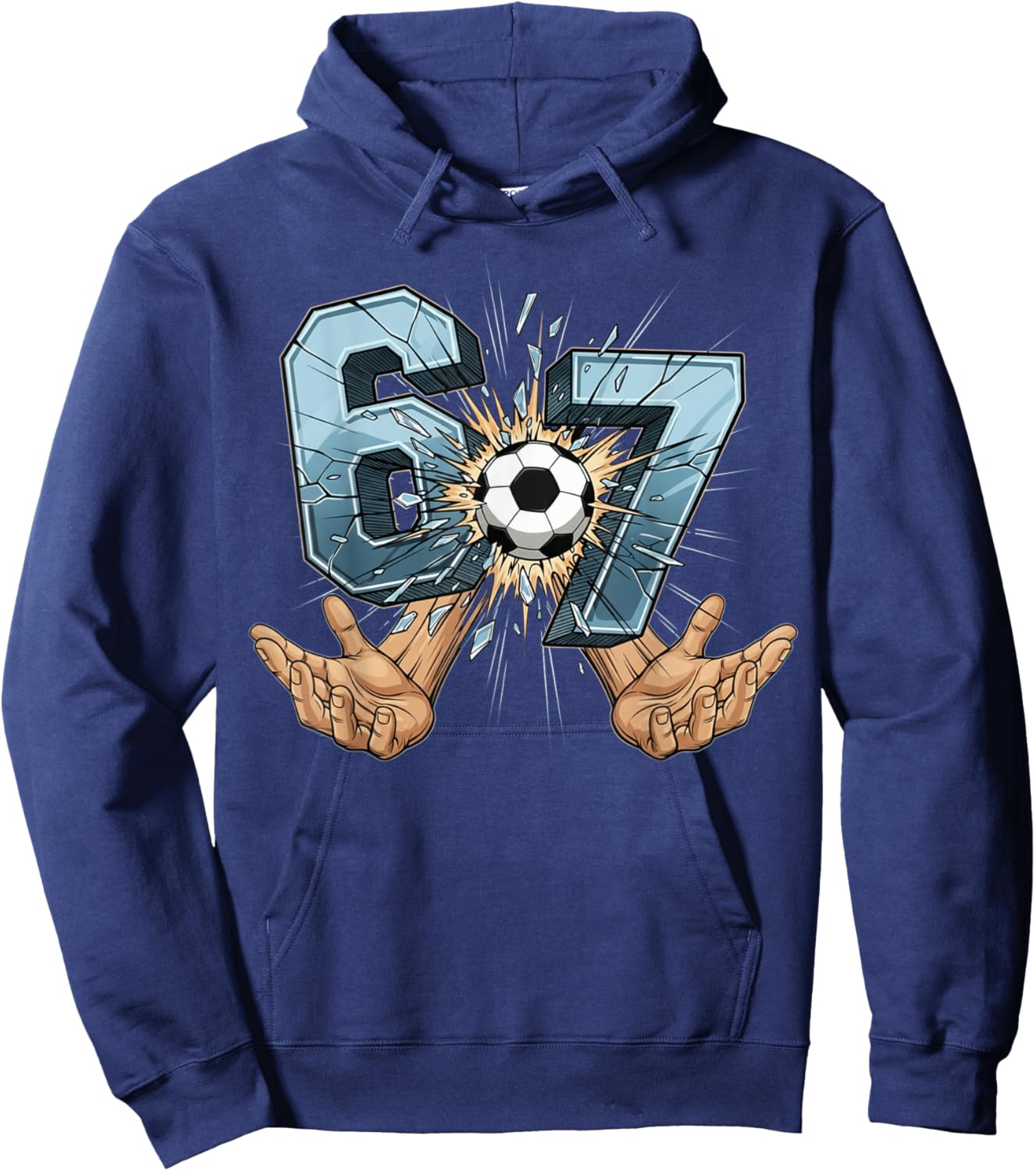 Soccer 67 Six Seven Funny Gen Alpha Meme Hoodie - Hoodie | Navy