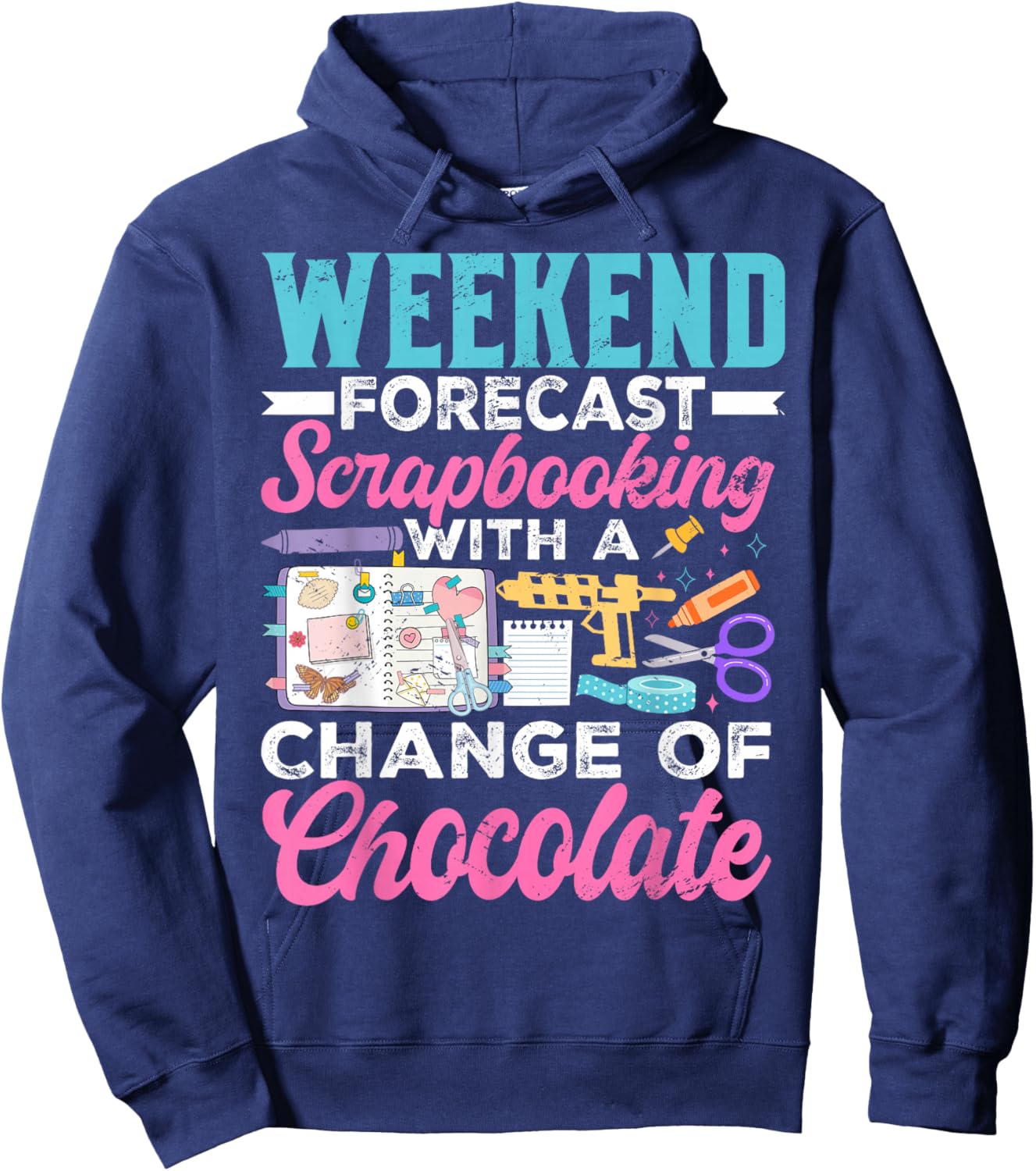 Funny Scrapbooking Art Crafting Lover Crafter Hoodie - Hoodie | Navy
