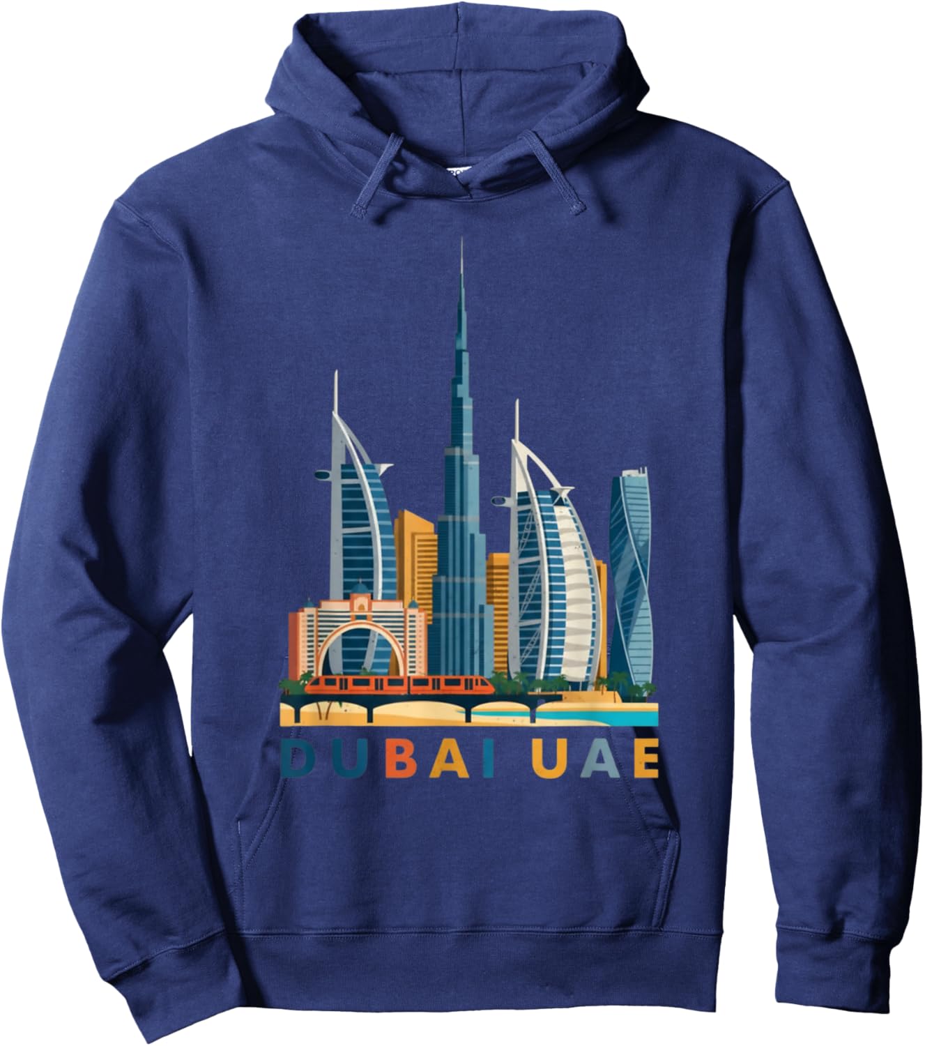 Dubai Skyline UAE Cityscape Travel Souvenir Hoodie - Hoodie | Navy