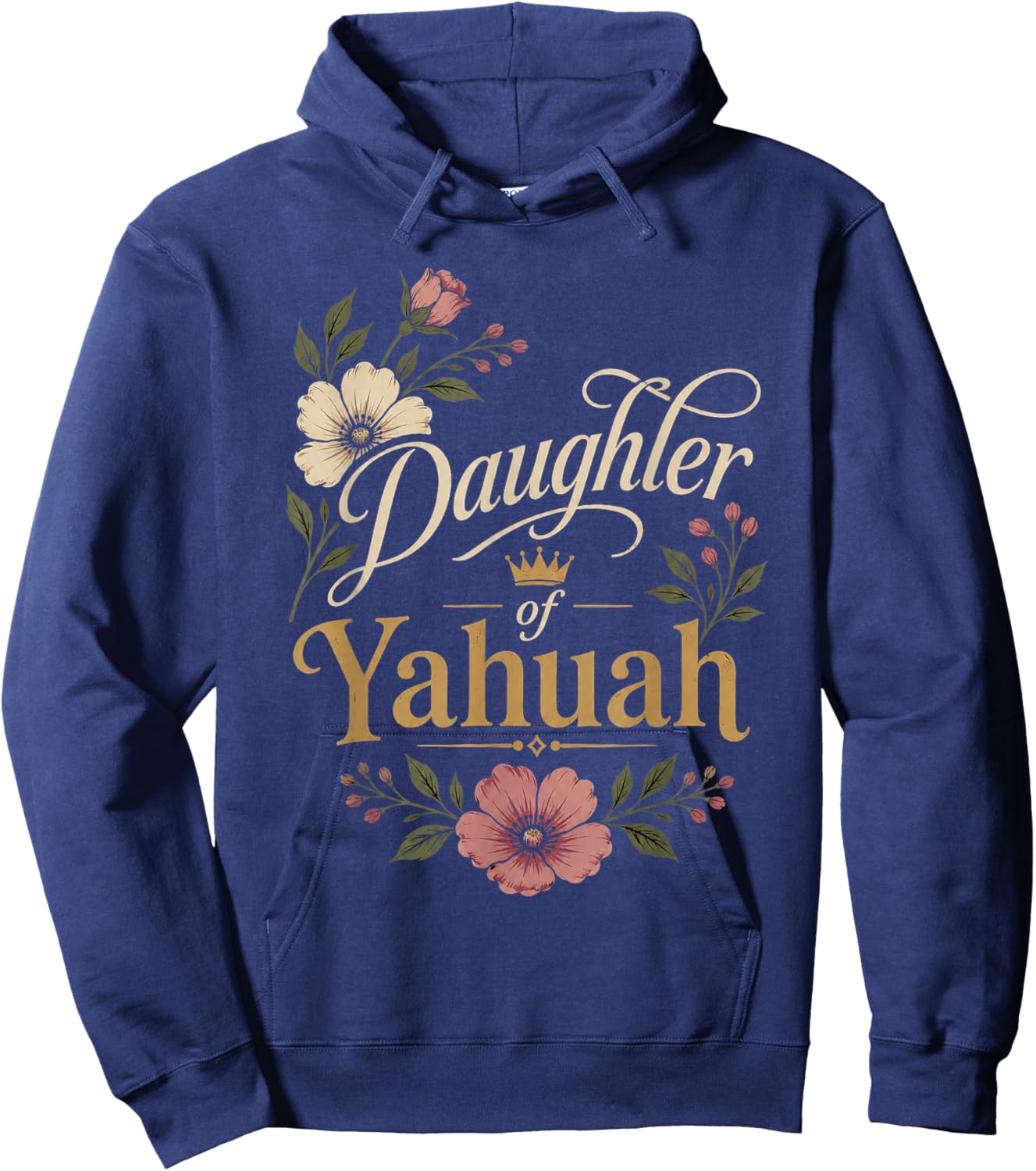 Daughter of YAHUAH Rose Set-Apart Hoodie - Hoodie | Navy