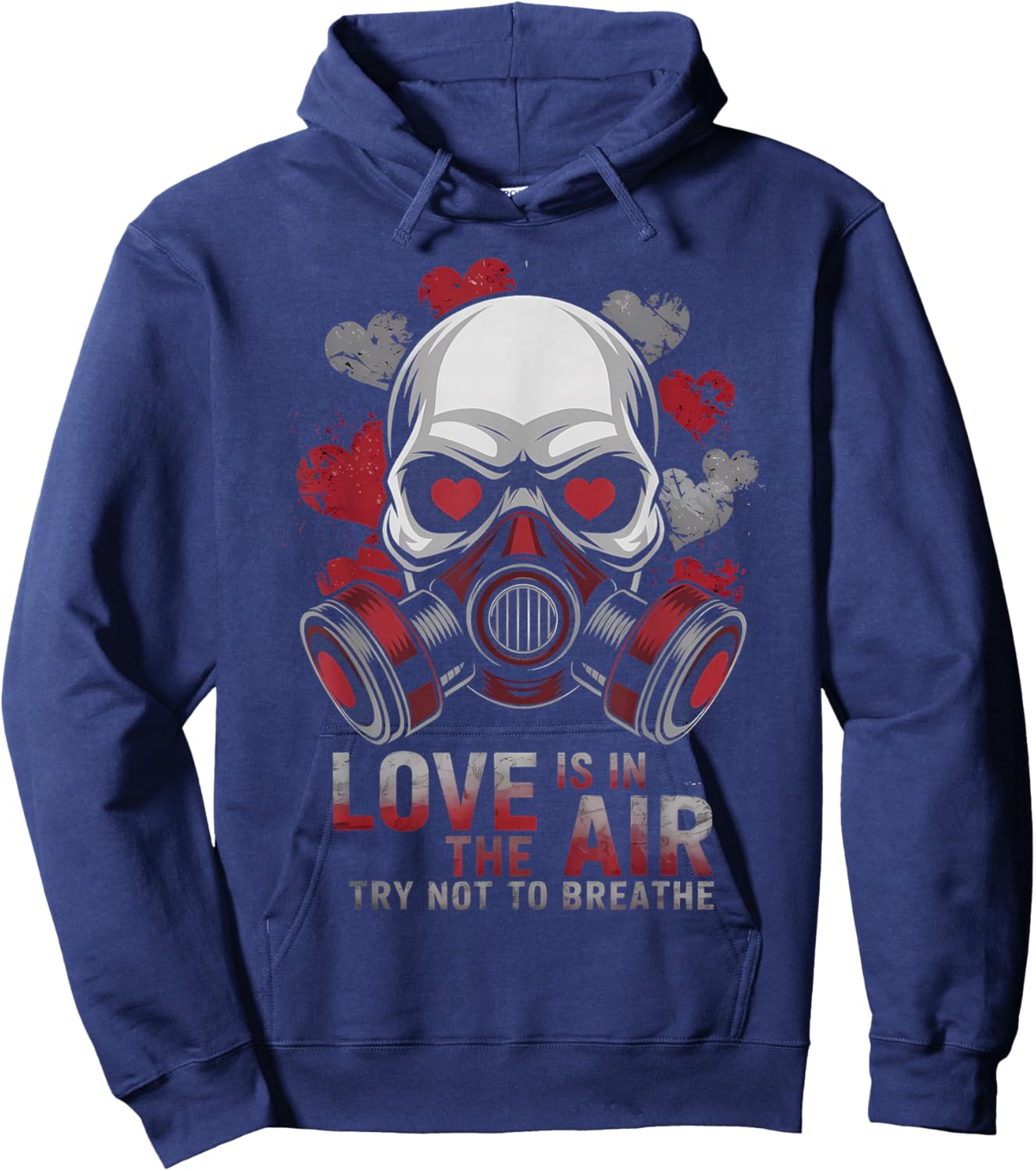 Valentine Skull Gas Mask Love Aesthetic Hoodie - Hoodie | Navy