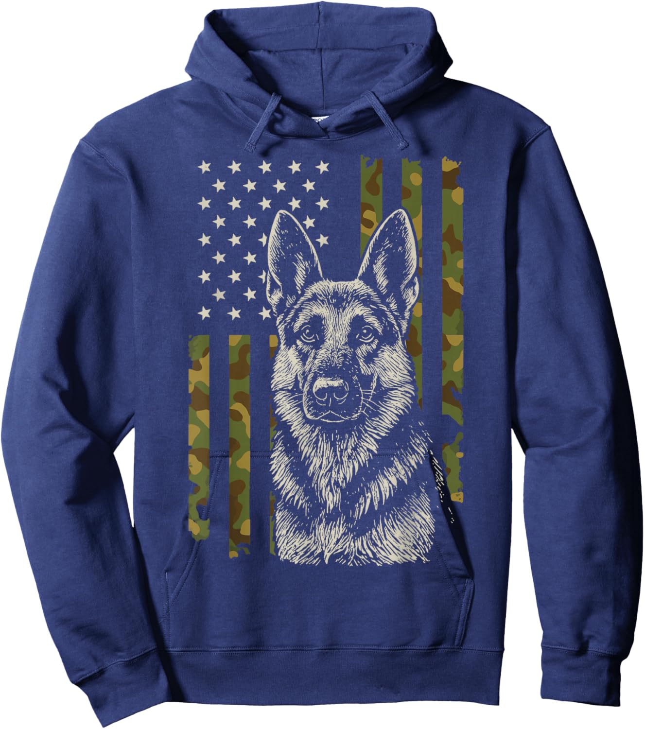 German Shepherd US Flag Hoodie - Hoodie | Navy
