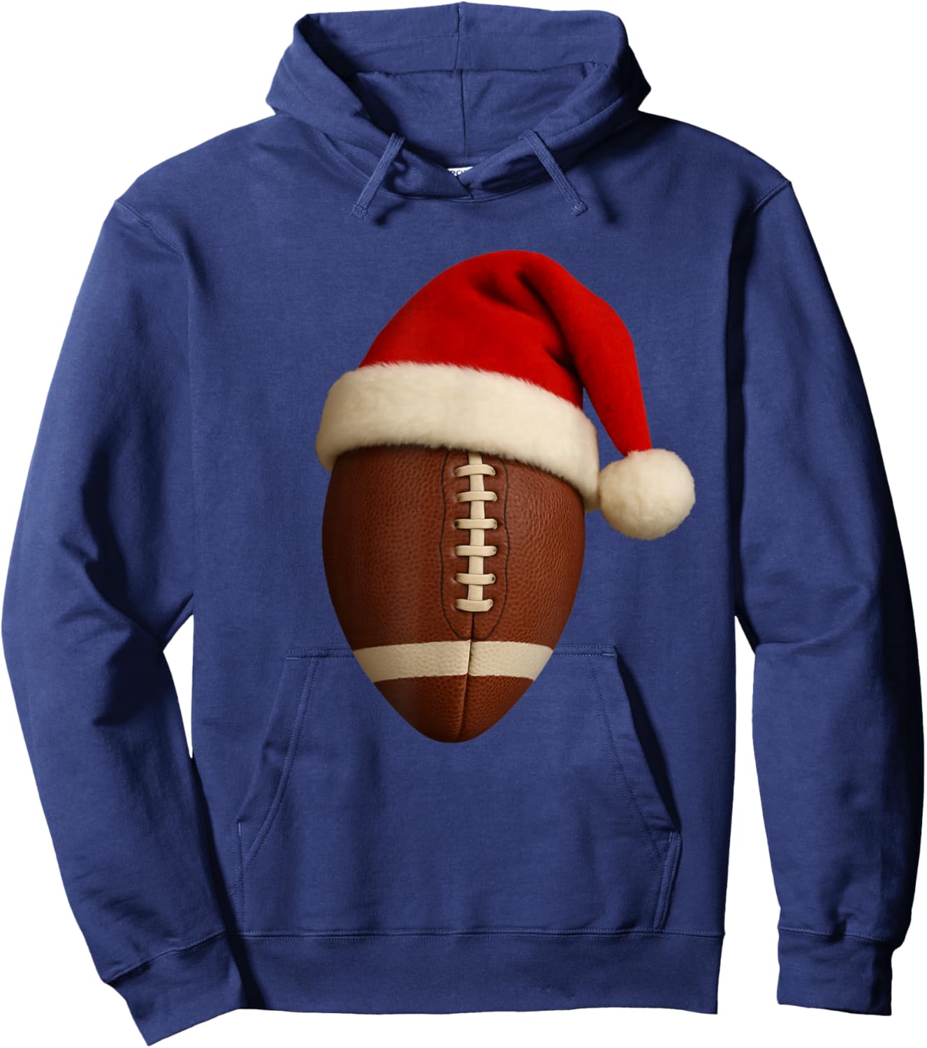 Football Christmas Hat Funny Holiday Sports Hoodie - Hoodie | Navy