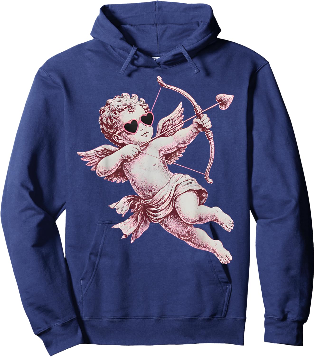 Cherub Angel Cupid Vintage Aesthetic Valentines Hoodie - Hoodie | Navy