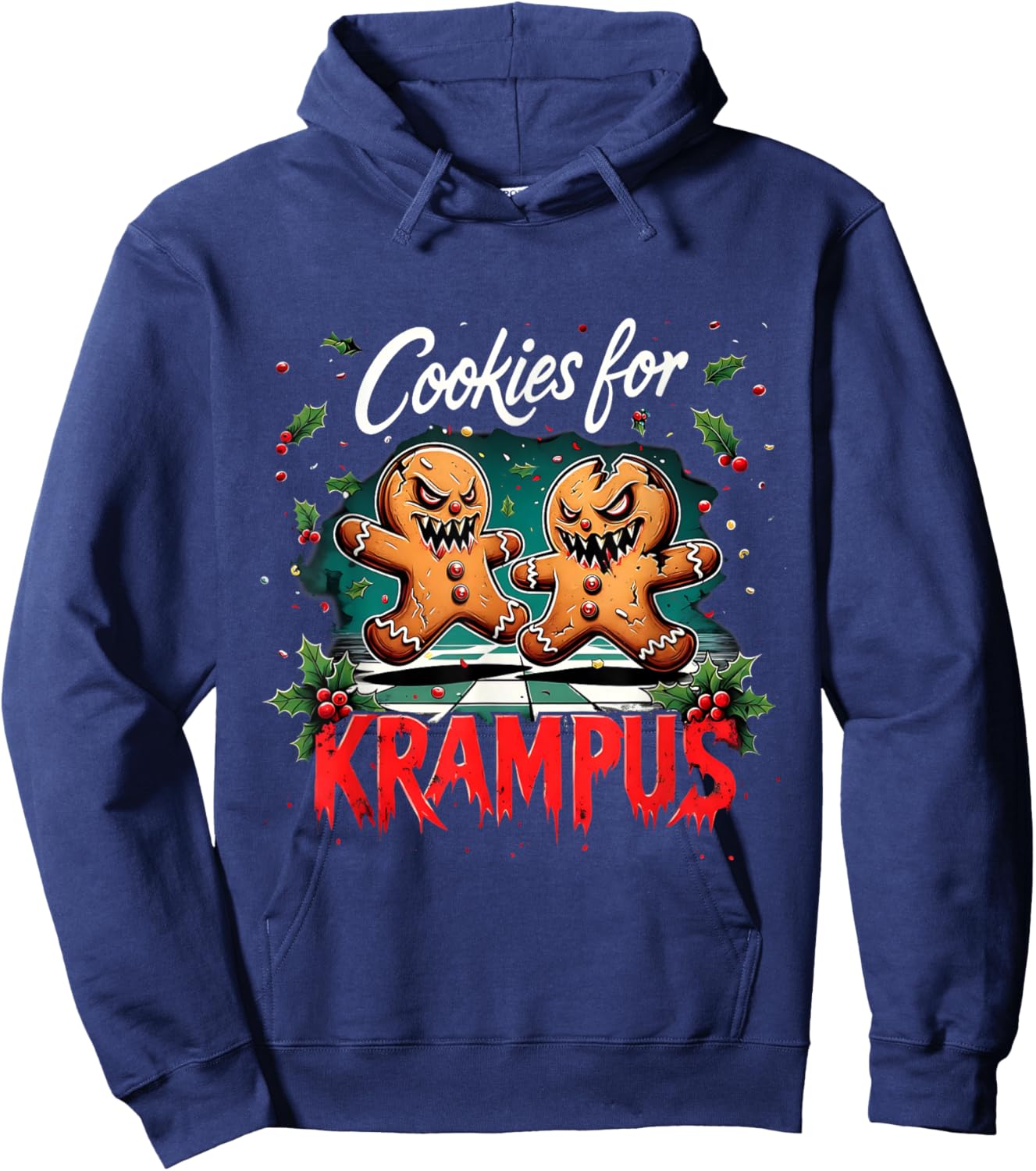 Cookies for Krampus Funny Gothic Christmas Hoodie - Hoodie | Navy