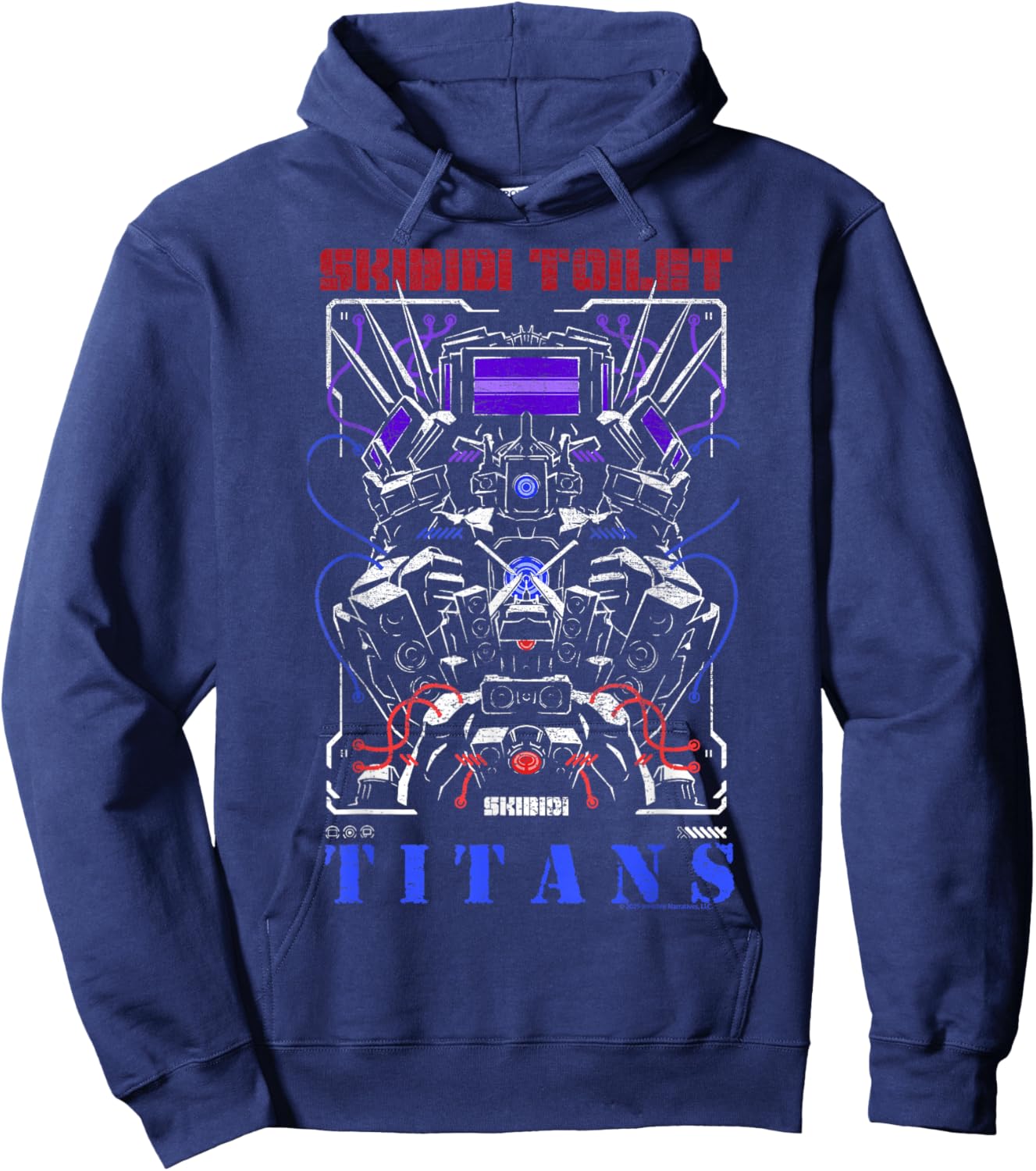 Skibidi Toilet Titans Mech Speaker Warrior Hoodie - Hoodie | Navy