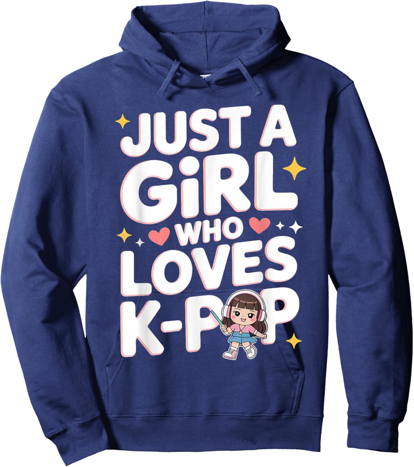 Just A Girl Who Loves K-Pop Cute Style Hoodie - Hoodie | Navy